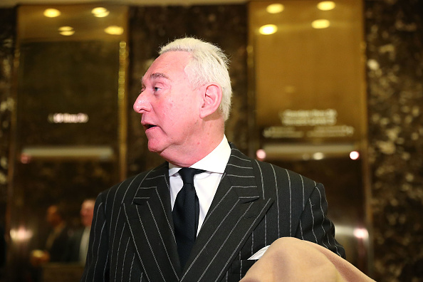 Roger Stone speaks to the media at Trump Tower on December 6, 2016 in New York City.