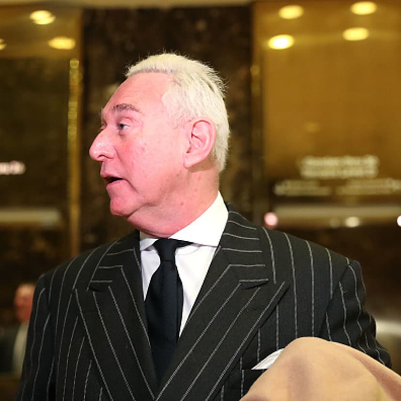 Roger Stone speaks to the media at Trump Tower on December 6, 2016 in New York City.
