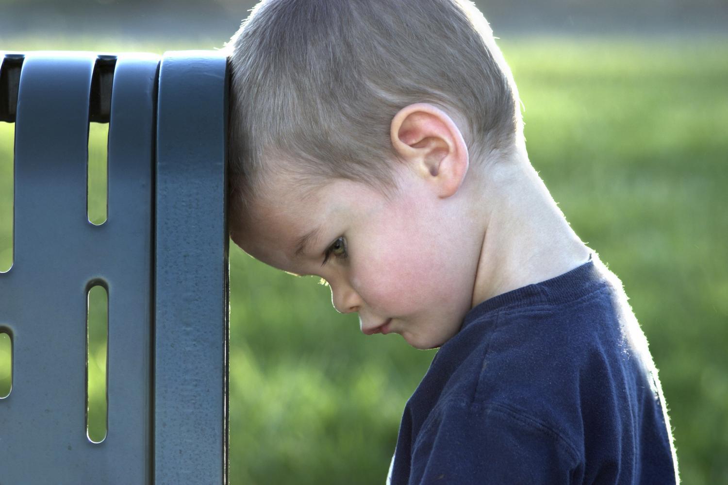 Sad boy is sad.