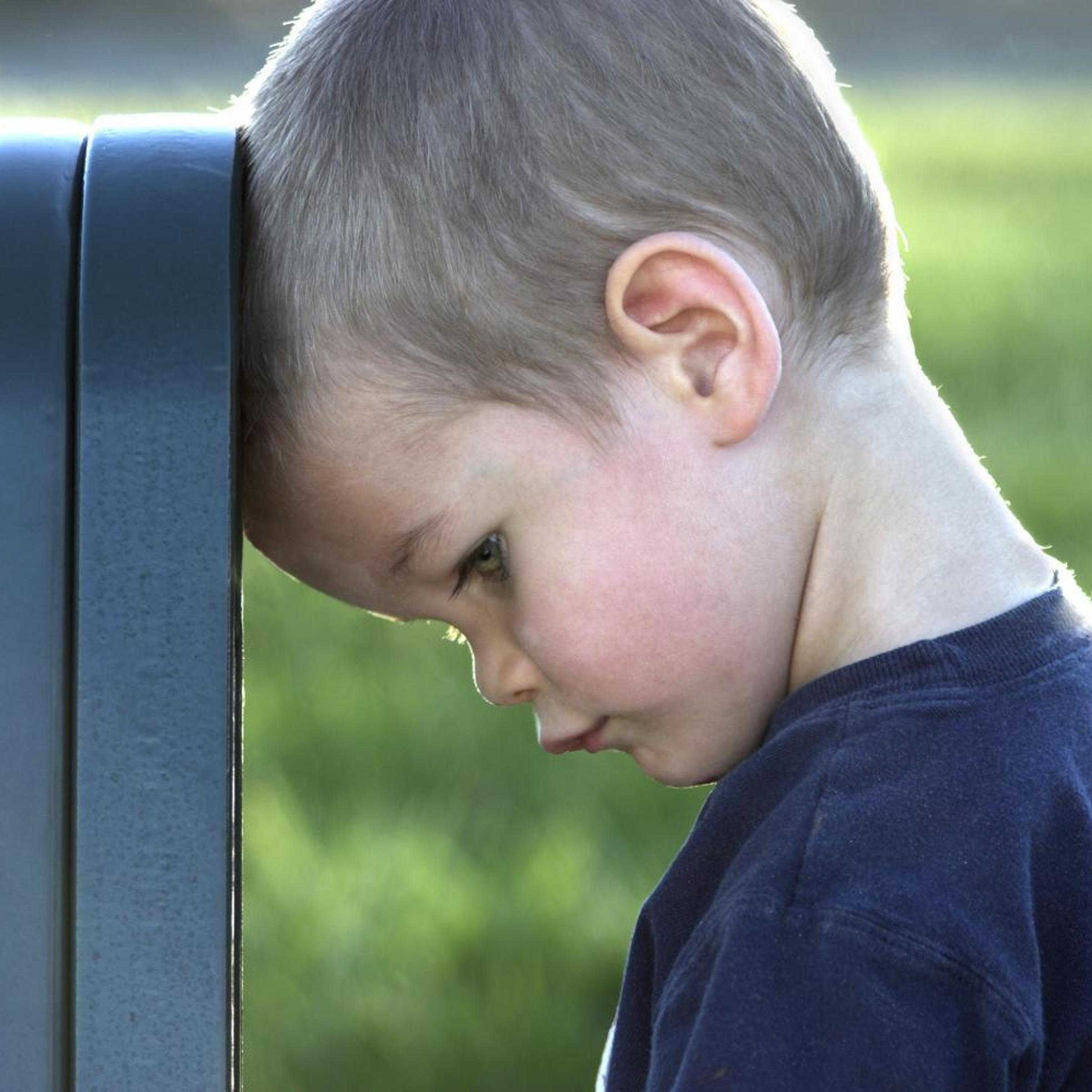Sad boy is sad.