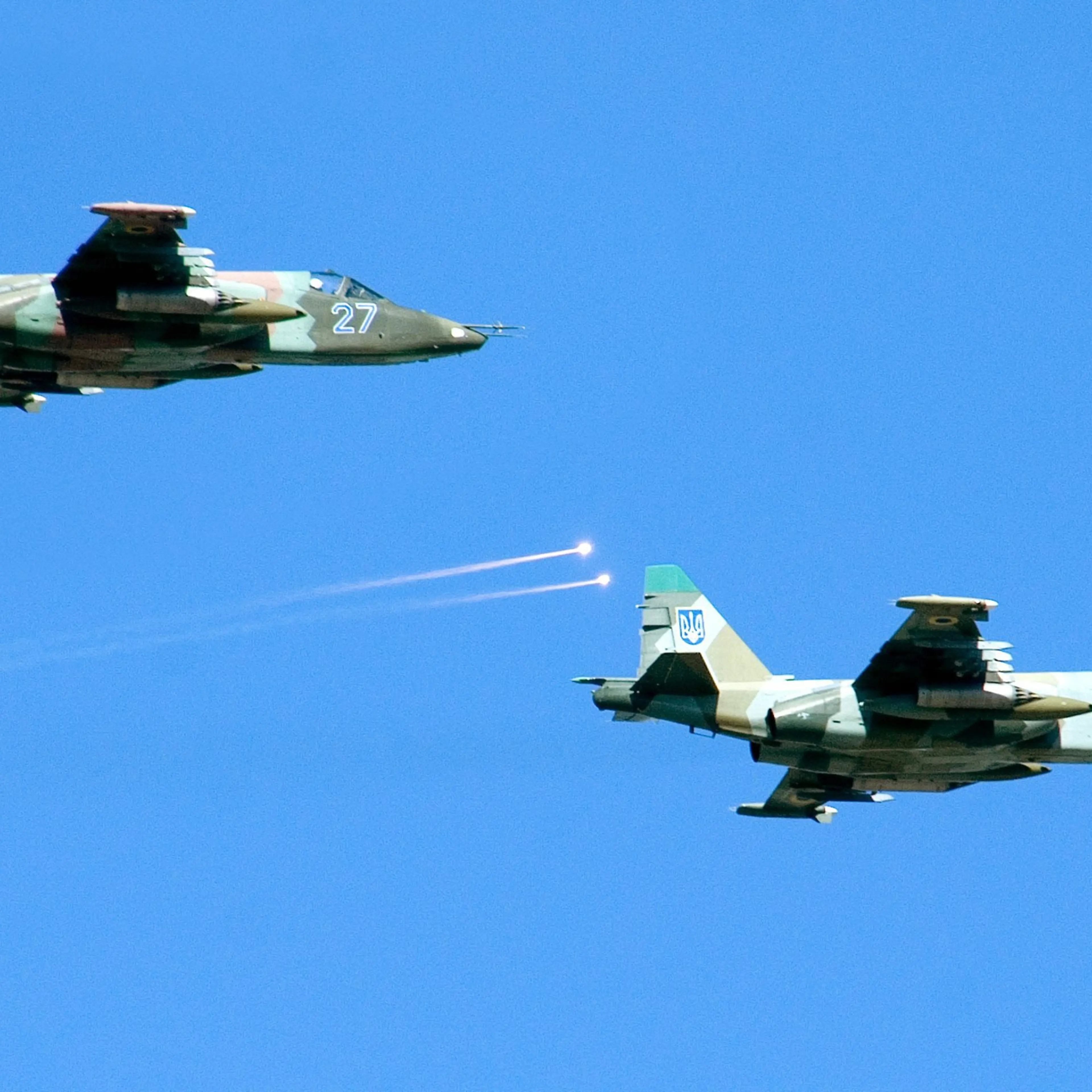 Two Ukrainian military jets shot down