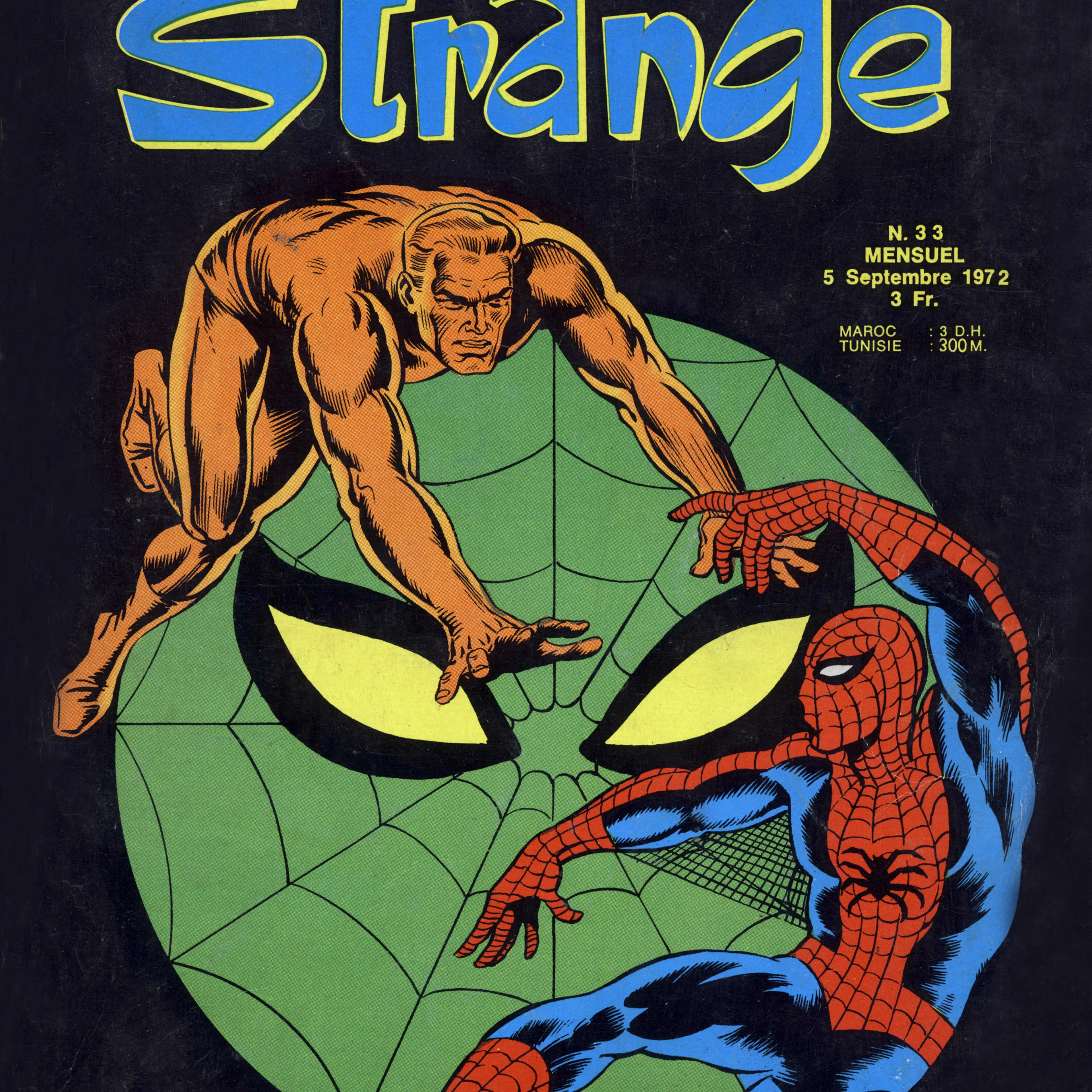 Cover of magazine Strange september 1972 with Spider Man