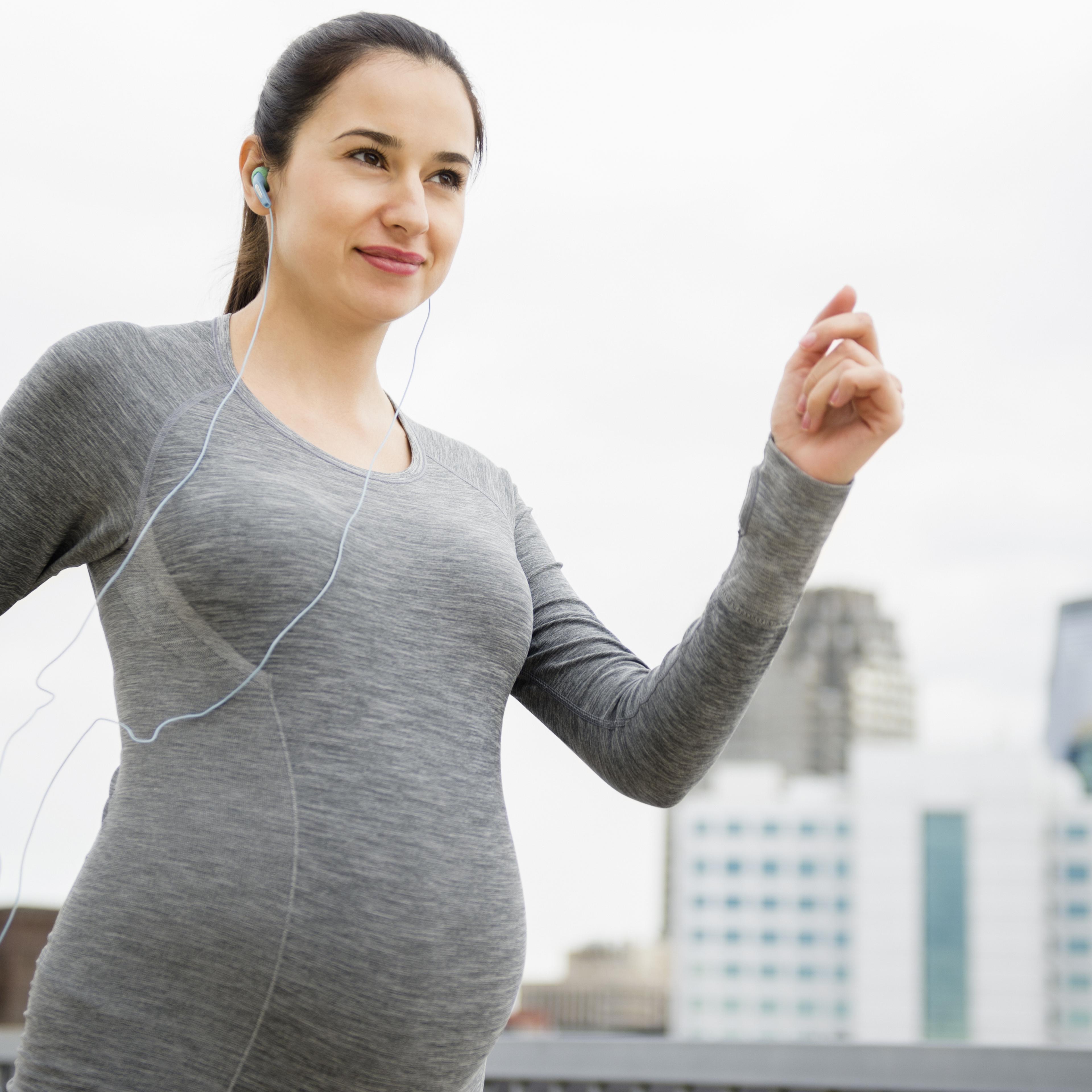 Pregnant woman walking
