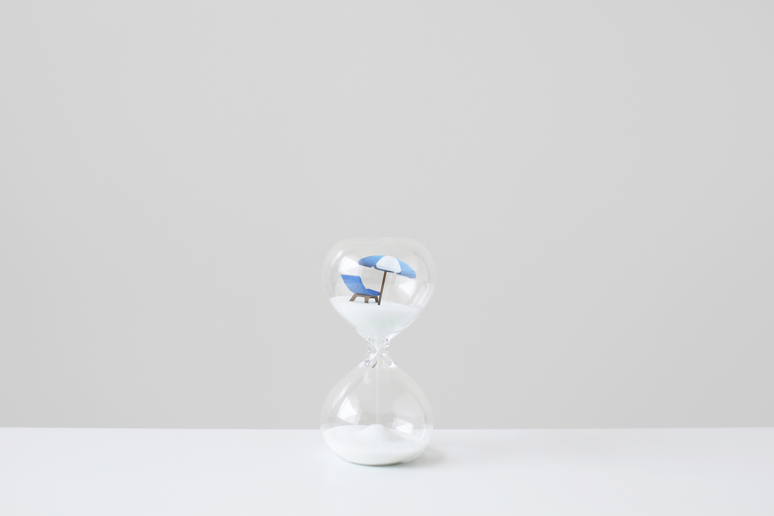 Sandglass time work home balance mental health motto stock