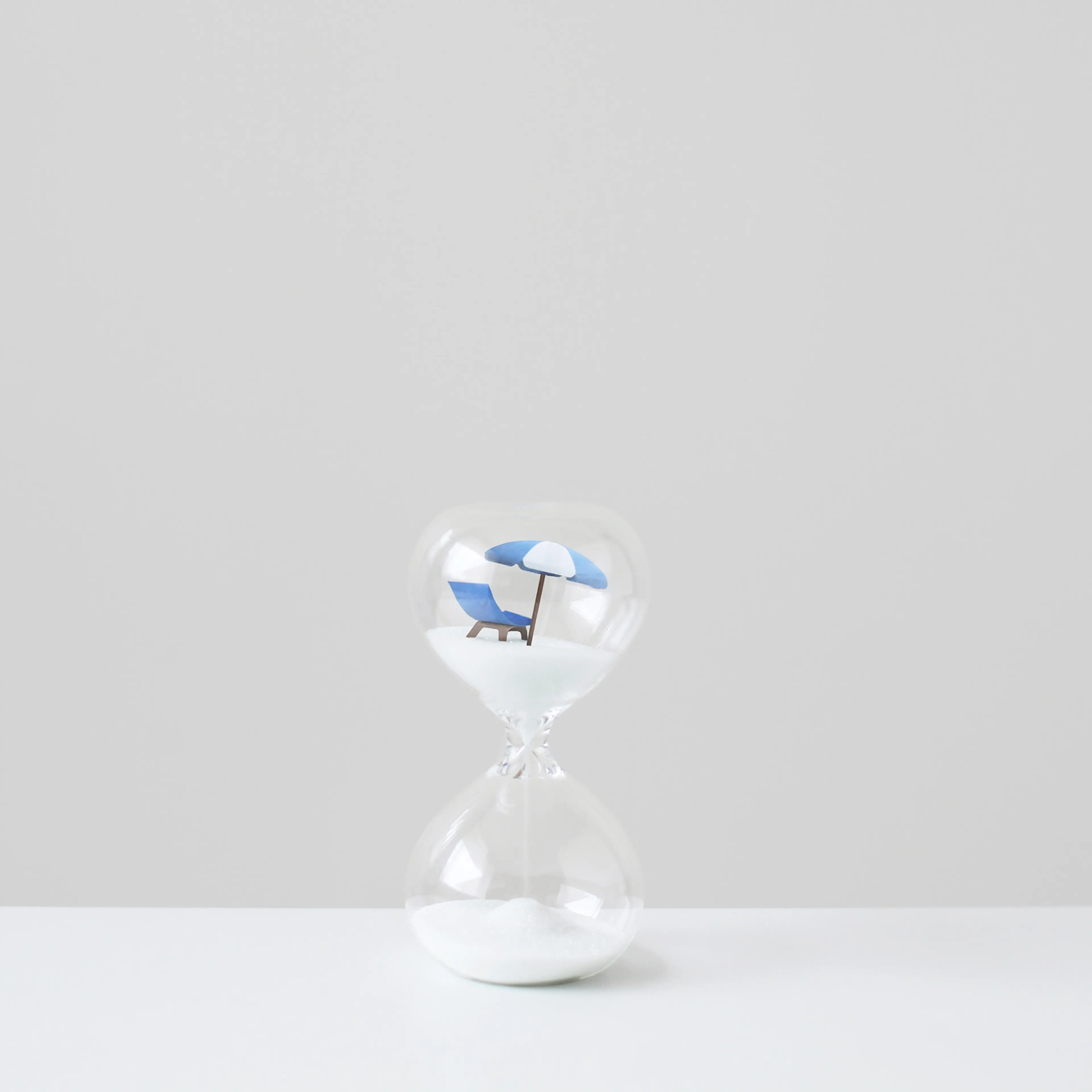 Sandglass time work home balance mental health motto stock