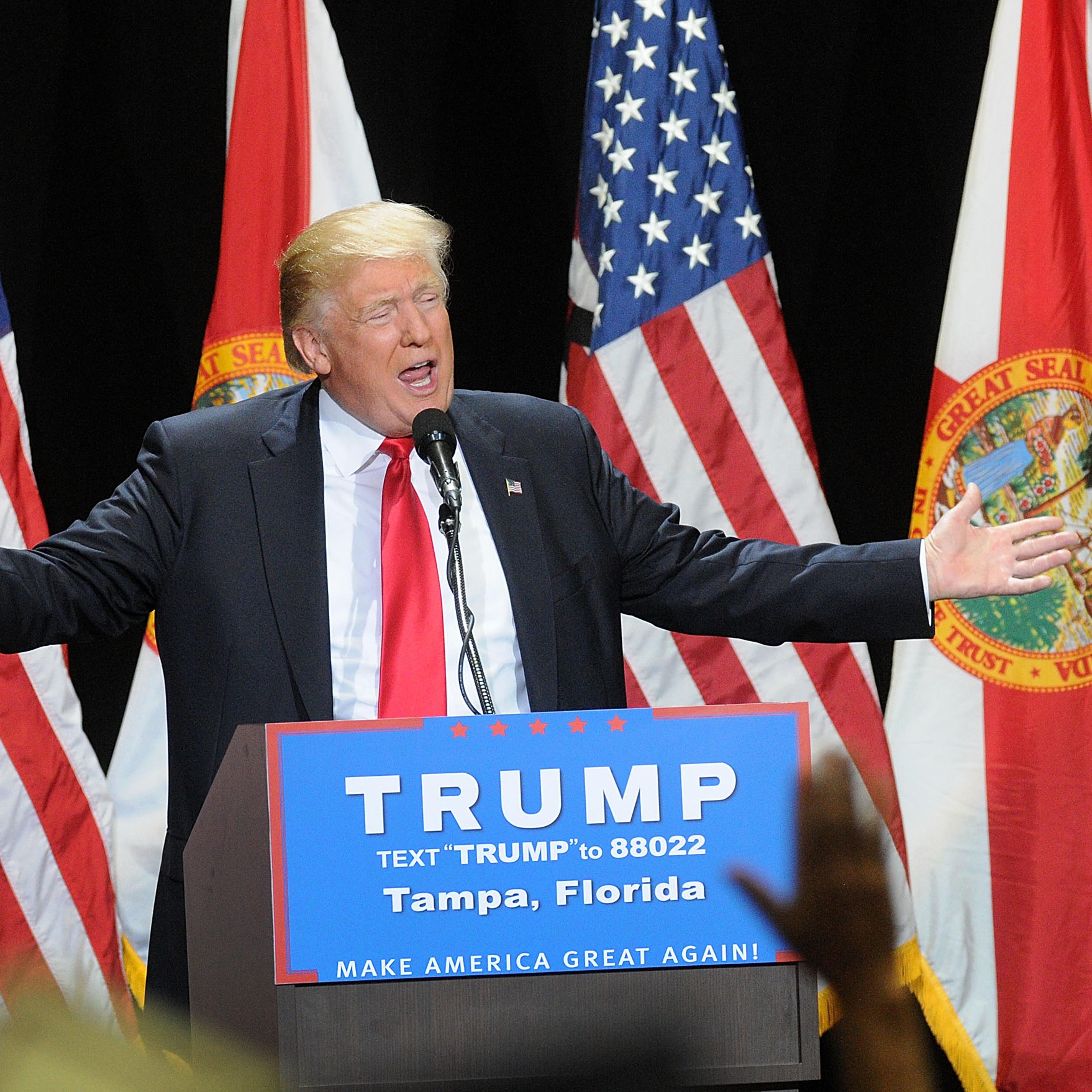 Donald Trump Holds Rally In Tampa, Florida