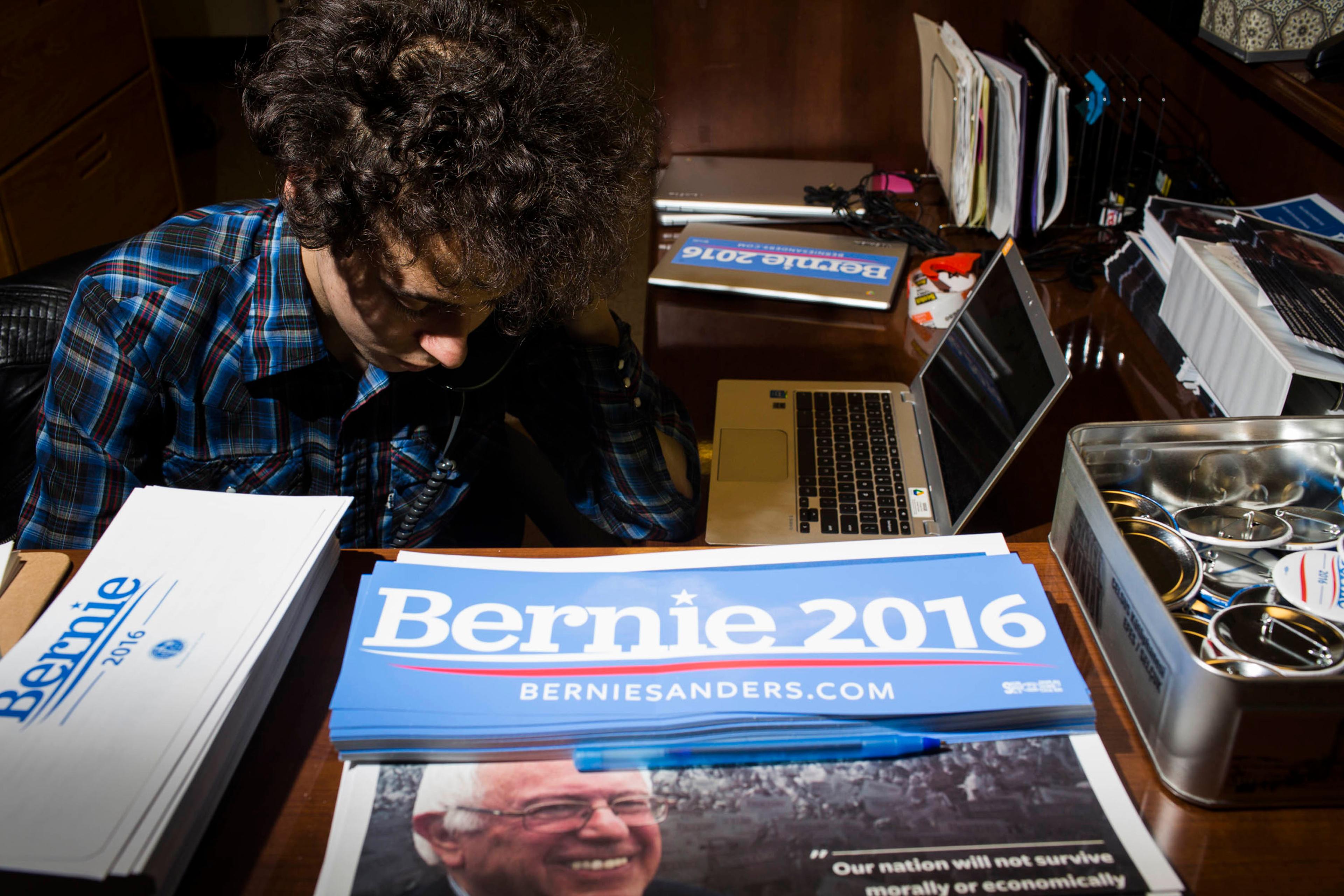 BURLINGTON, VT - MAY 23: Scenes from Inside the campaign headquarters of Bernie Sanders on May 23, 2016, in Burlington, VT. (Photo by Landon Nordeman)