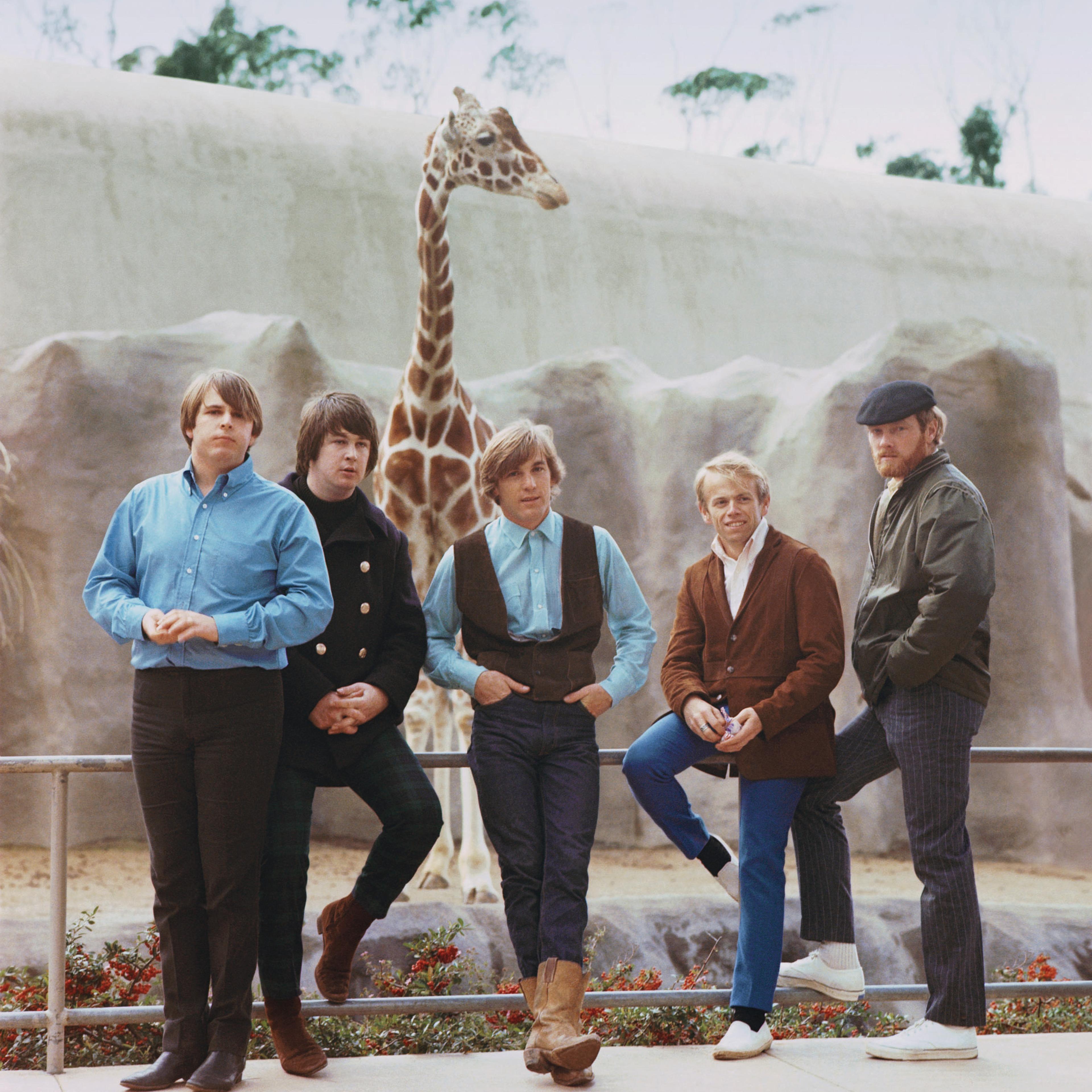 The Beach Boys' Pet Sounds photo shoot by George Jerman at San Diego Zoo, California, in February 1966.