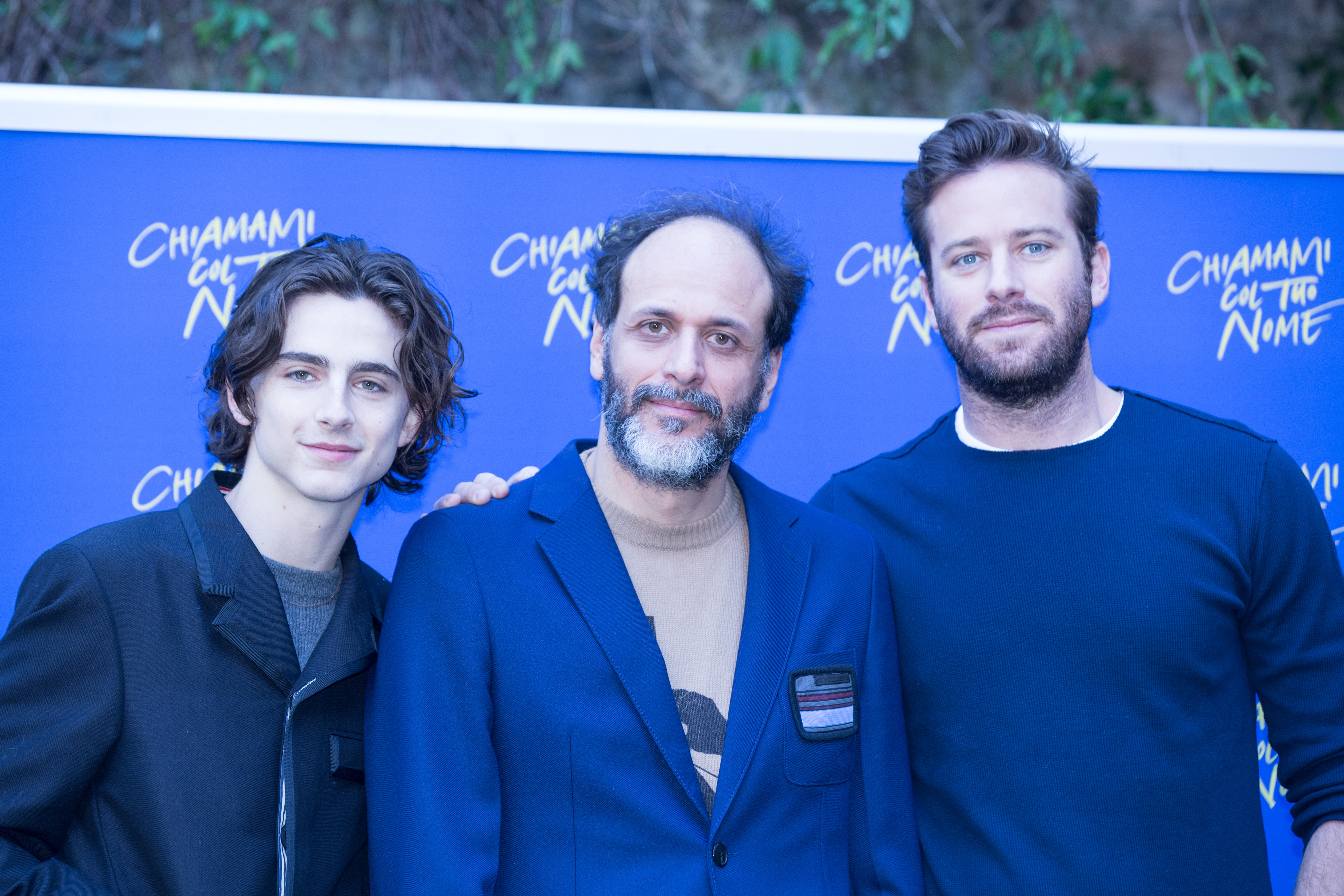 Italian director Luca Guadagnino with american actors Armie