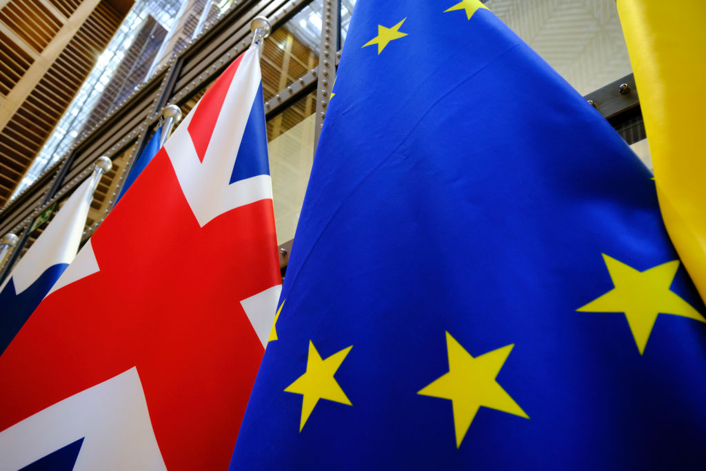 Union Jack And EU Flag