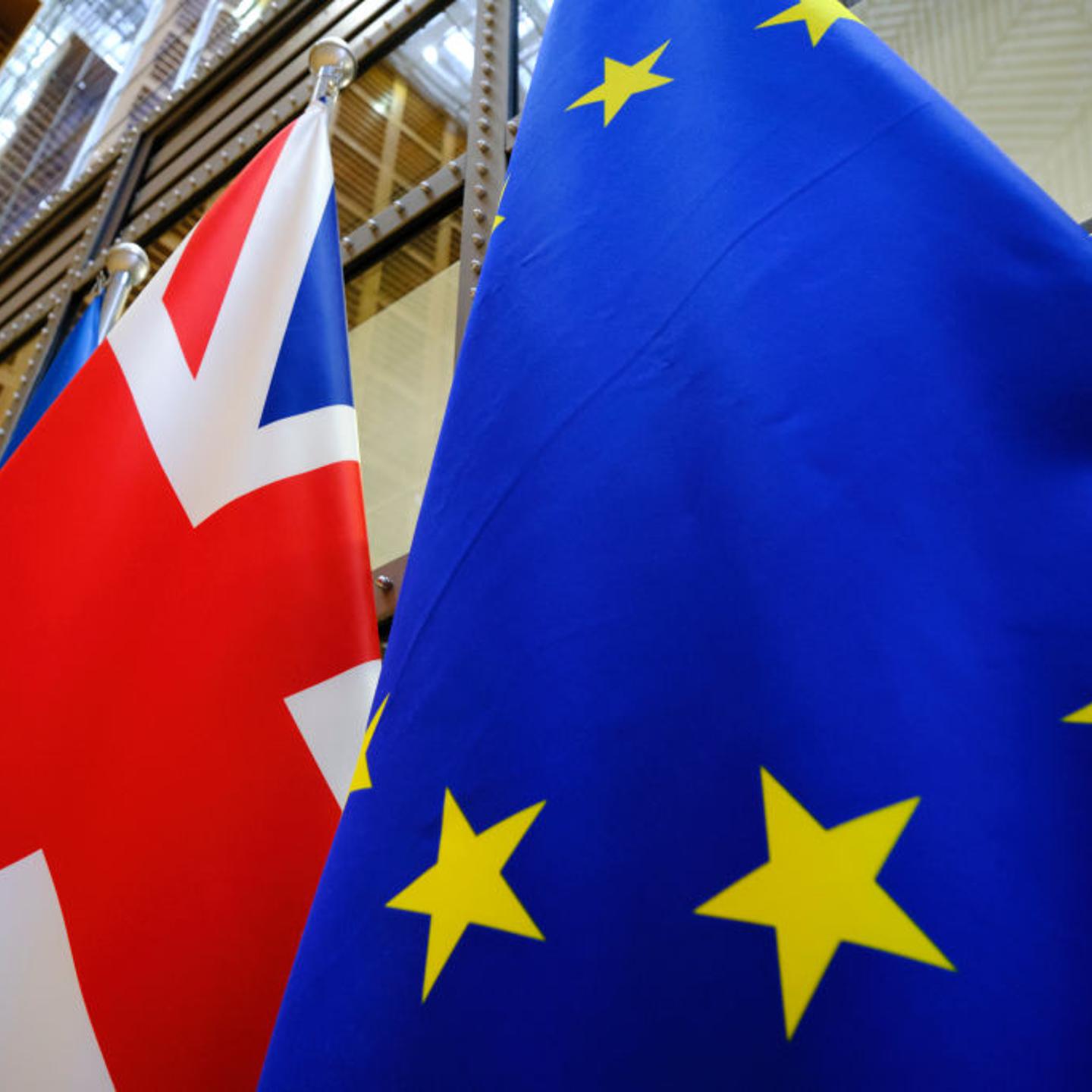 Union Jack And EU Flag