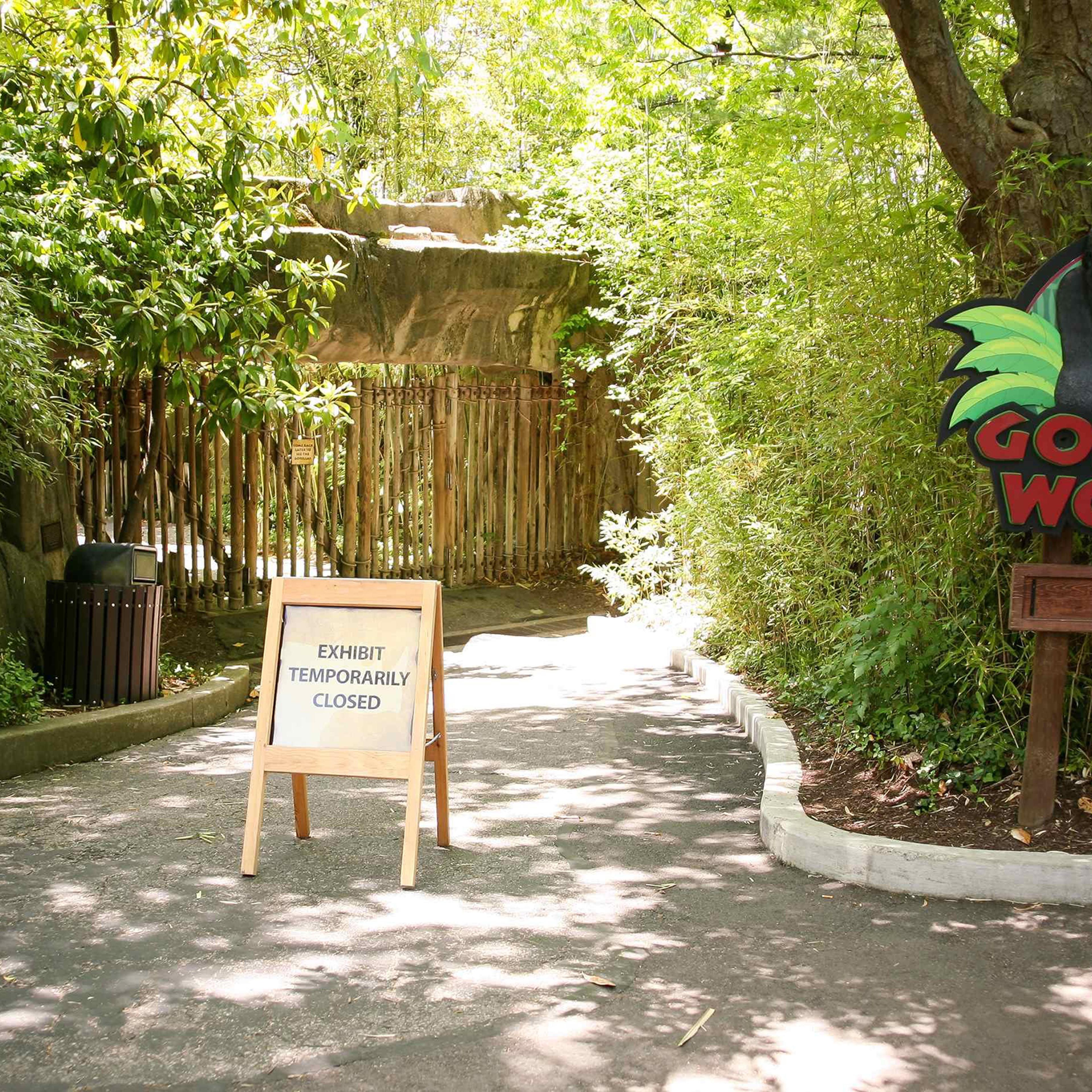 The entrance to the Cincinnati Zoo's Gorilla World exhibit is closed, two days after a boy tumbled into its moat and officials were forced to kill Harambe, a Western lowland gorilla, in Cincinnati, Ohio, on May 30, 2016.