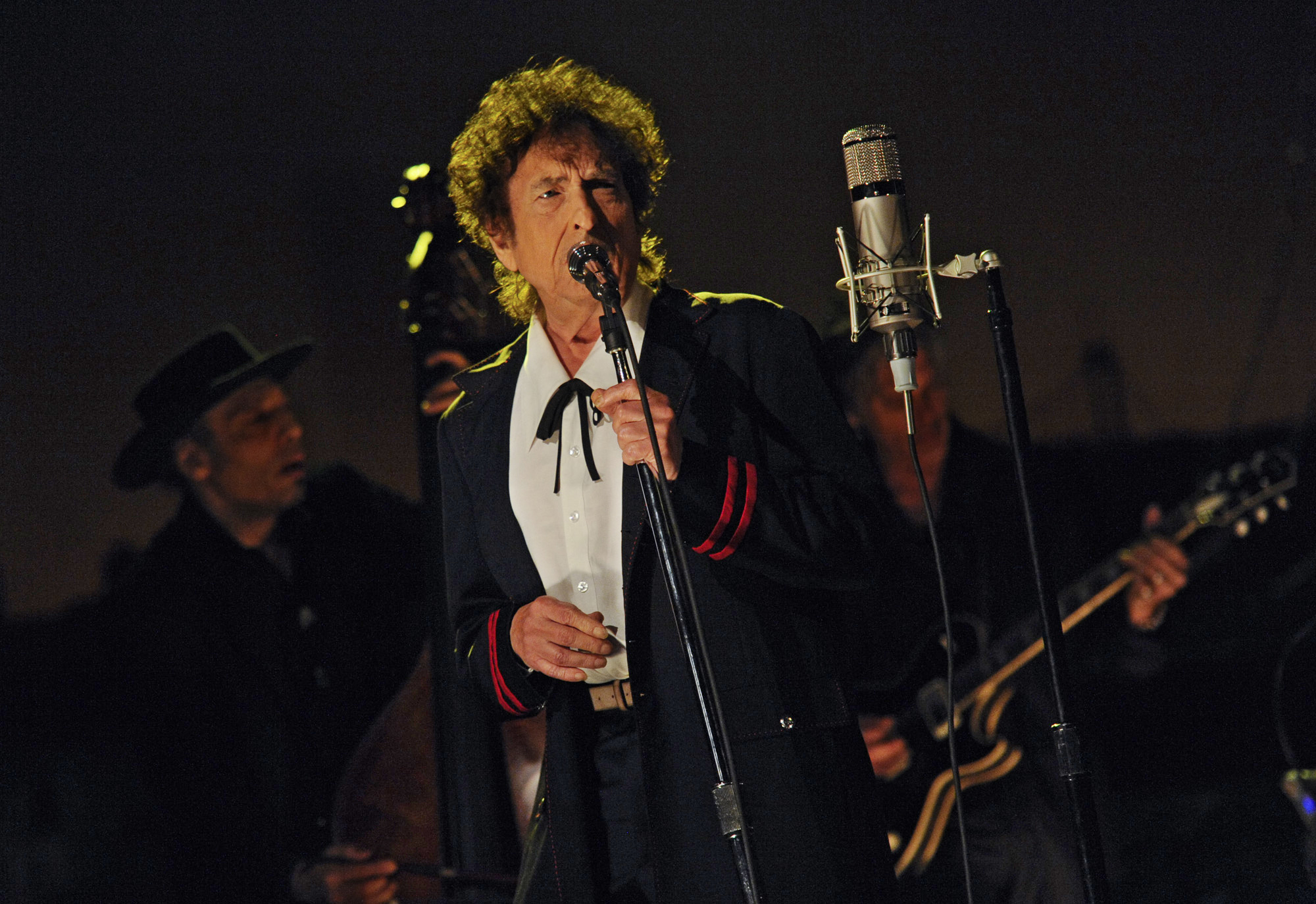 In this photo provided by CBS, musical guest Bob Dylan performs on the set of the "Late Show with David Letterman" in New York City on May 19, 2015.