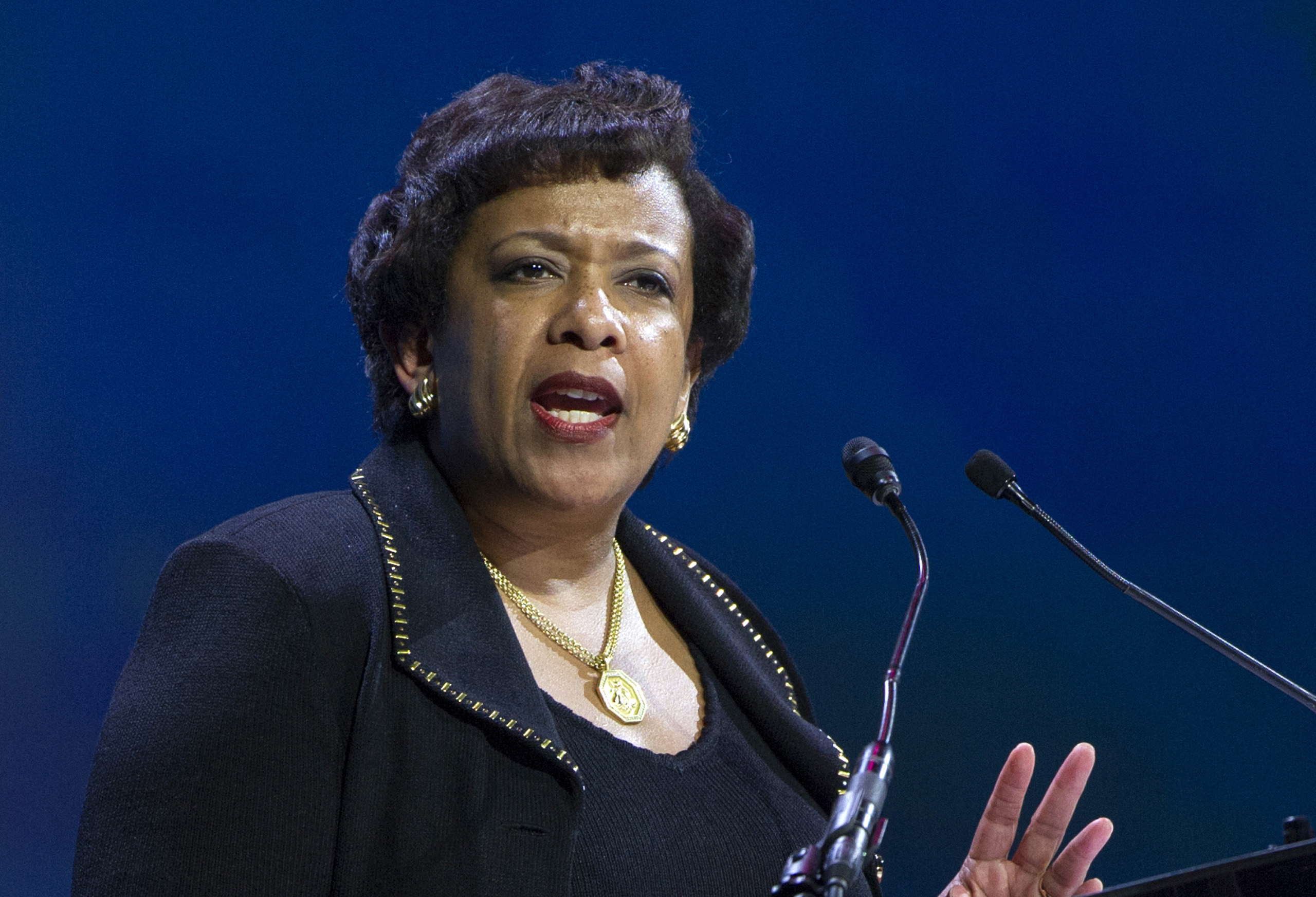Attorney General Loretta Lynch speaks in Washington, D.C. on June 14, 2016.