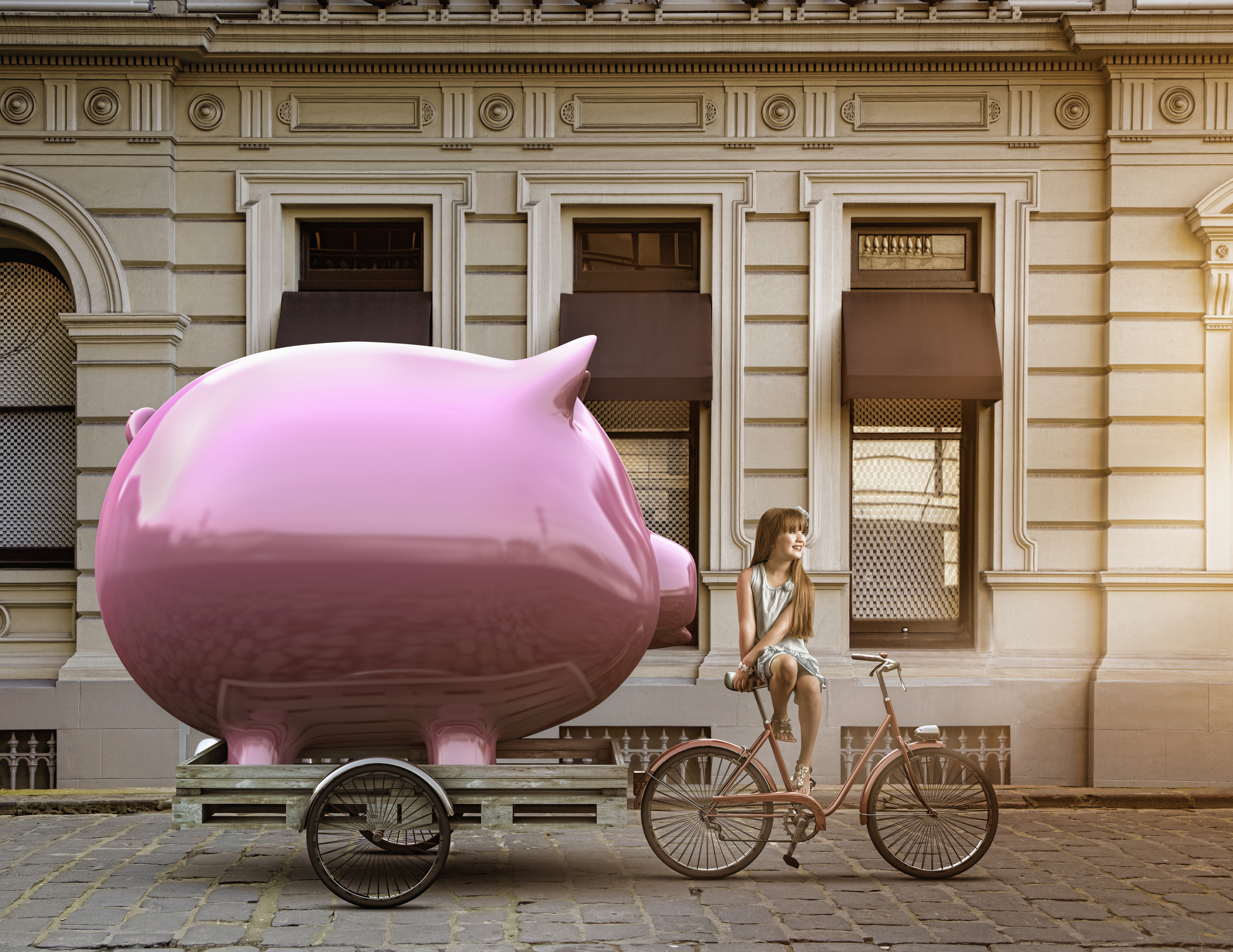 girl with piggy bank