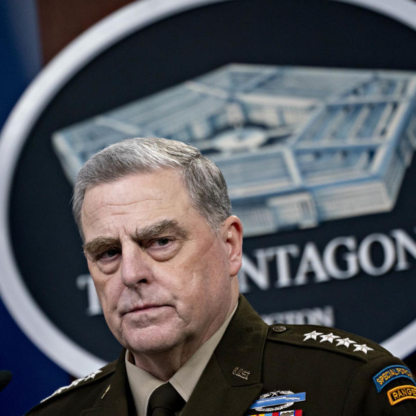 Mark Milley, chairman of the joint chiefs of staff, speaks during a news conference at the Pentagon in Arlington, Virginia, U.S., on Wednesday, Sept. 1, 2021.