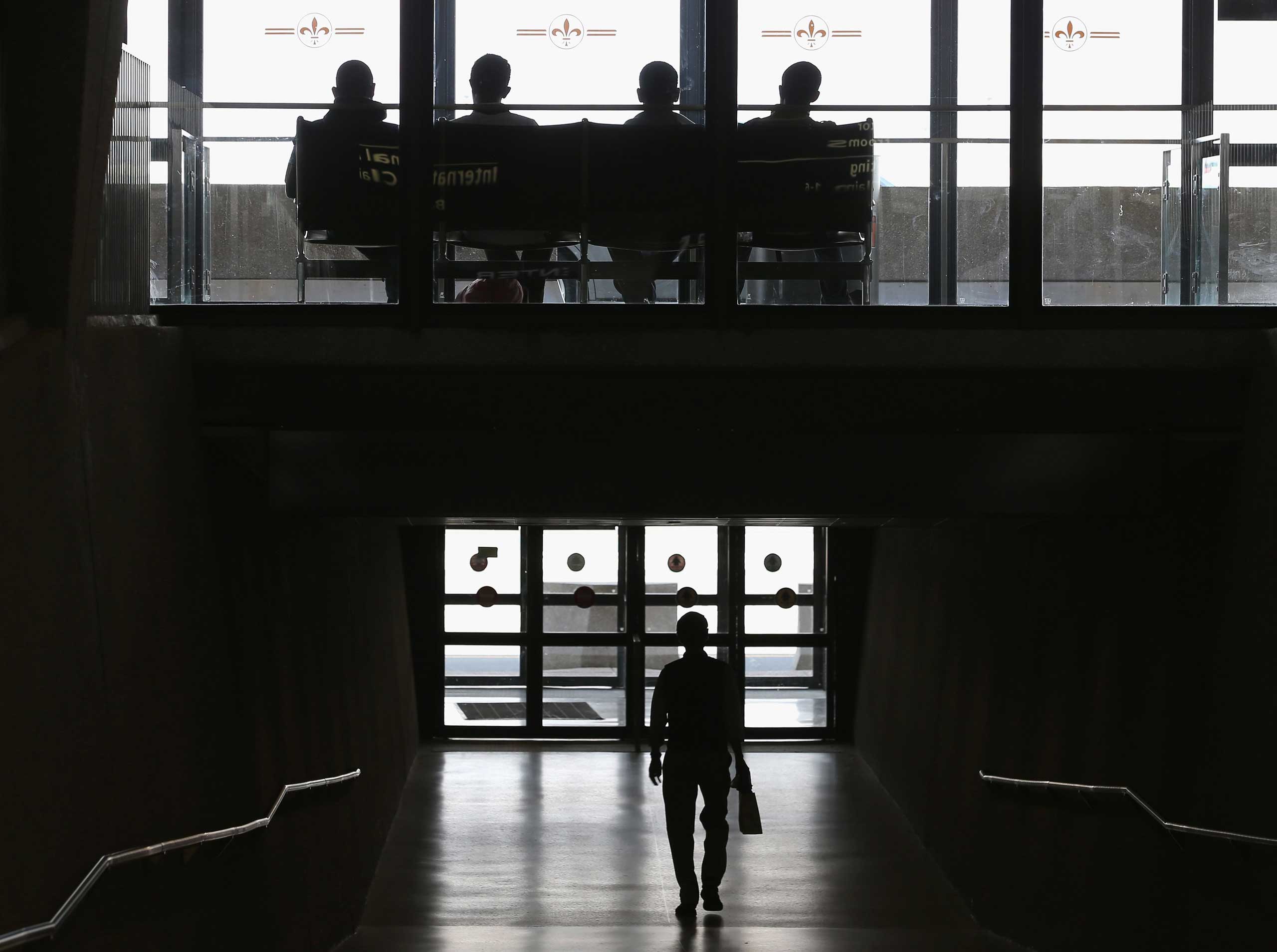 People gather in the terminal at Washington Dulles International Airport Oct. 2, 2014 in Dulles, Virginia.