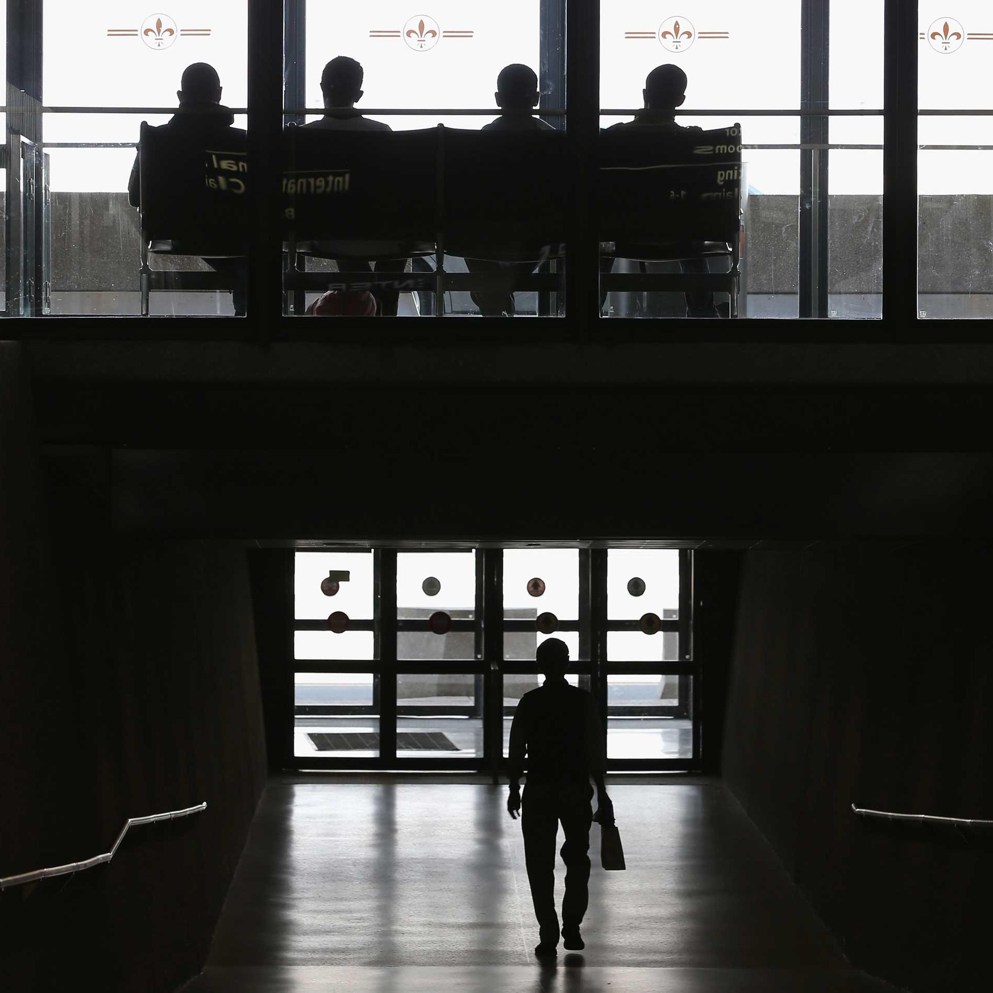 People gather in the terminal at Washington Dulles International Airport Oct. 2, 2014 in Dulles, Virginia.