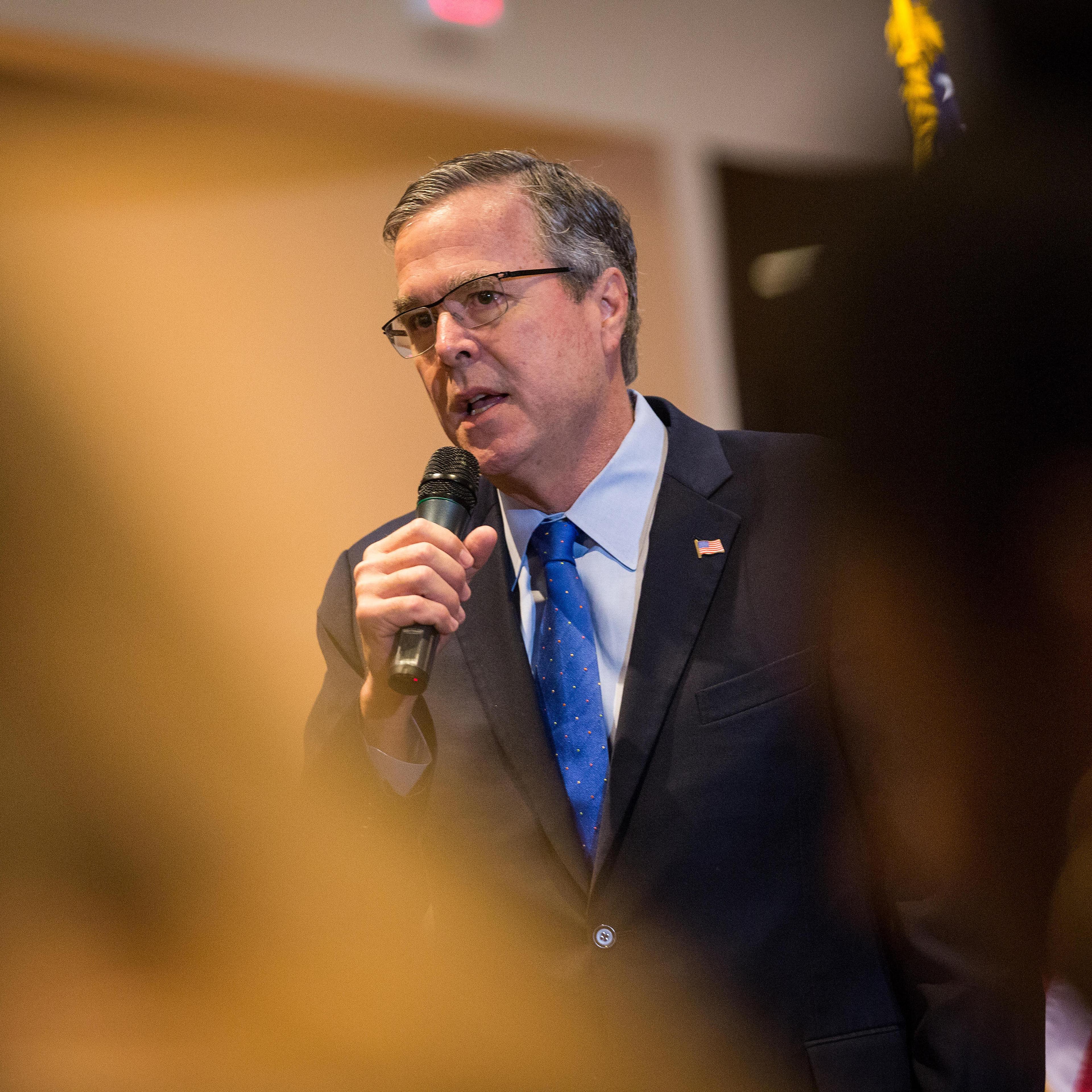 Former Florida Governor and potential Republican presidential candidate Jeb Bush speaks to supporters at an early morning GOP breakfast event in Myrtle Beach, South Carolina, on March 18, 2015.