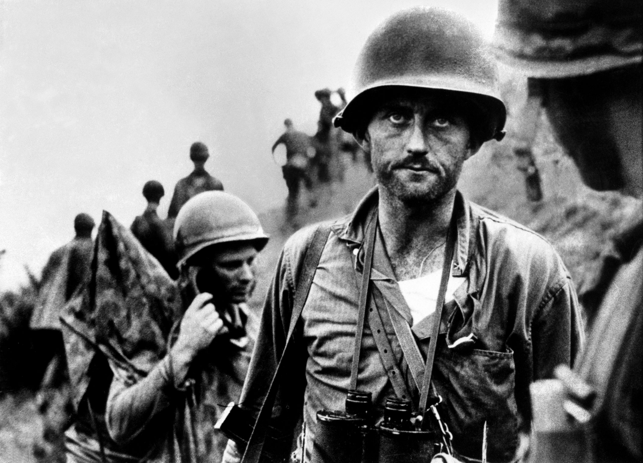 Marine Capt. Francis "Ike" Fenton ponders his fate and the fate of his men after being told that his company is nearly out of ammunition, Korea, 1950.