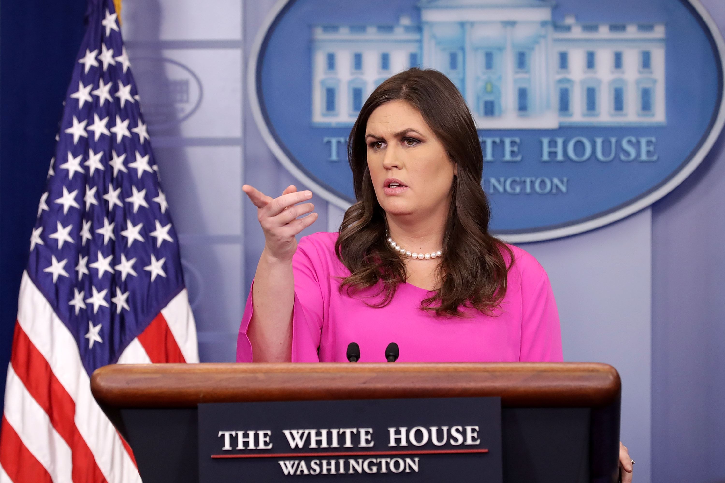 Sarah Huckabee Sanders Holds Daily Press Briefing At The White House