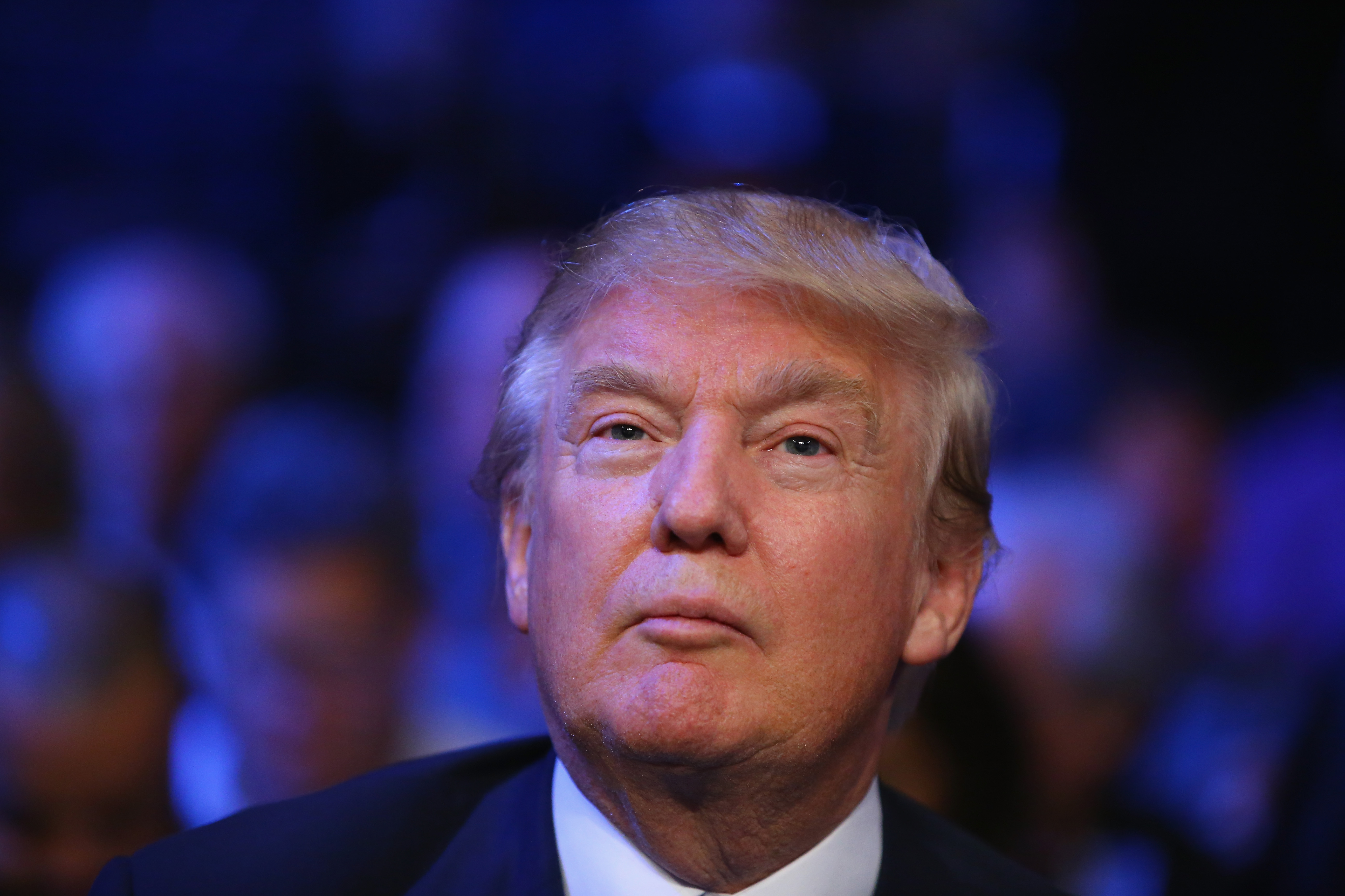 Presidential candidate Donald Trump attends the fight between Gennady Golovkin against David Lemieux for their WBA/WBC interim/IBF middleweight title unification bout at Madison Square Garden on Oct. 17, 2015 in New York City.