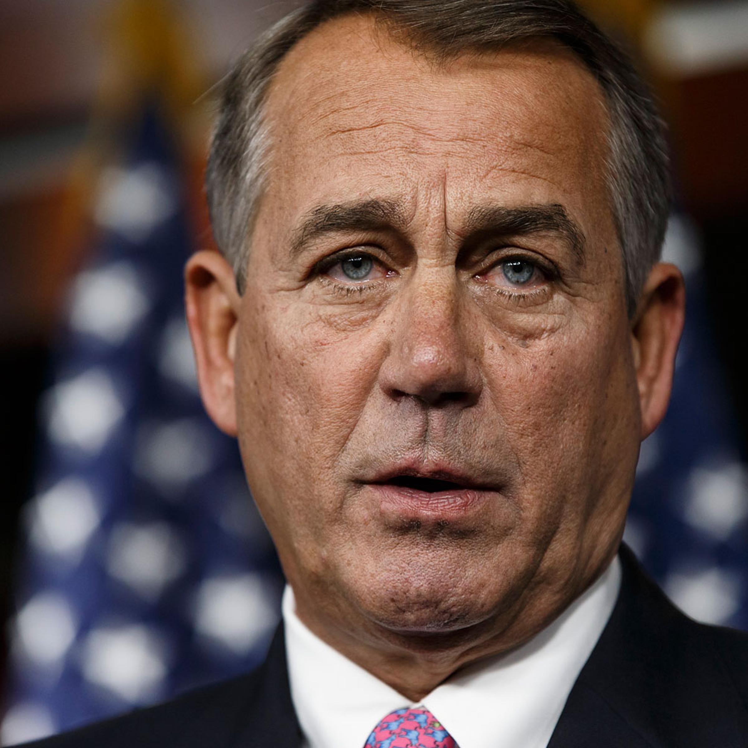 House Speaker John Boehner of Ohio speaks during a news conference on Capitol Hill in Washington, Feb. 6, 2014.