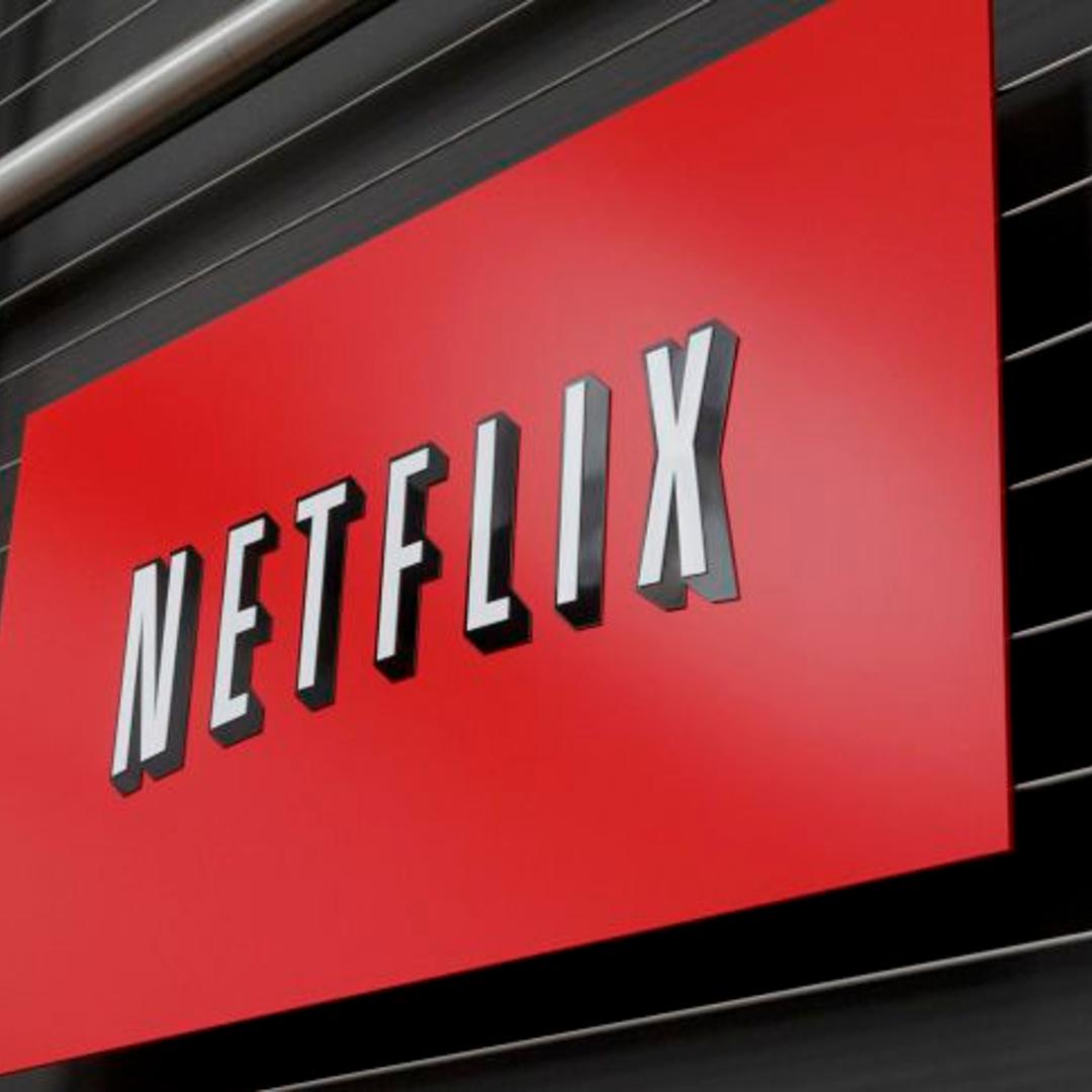 The Netflix company logo is seen at Netf