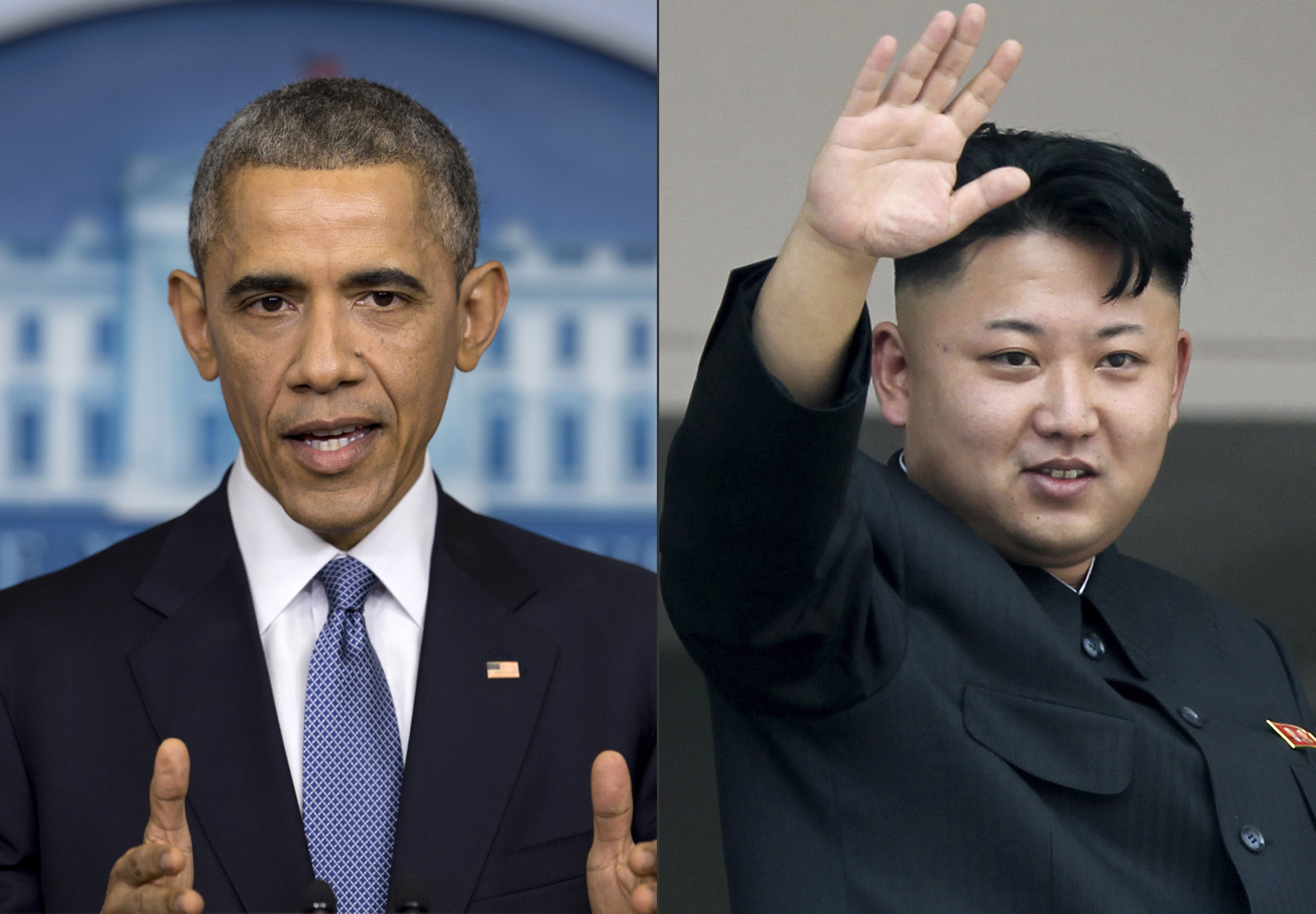 U.S. President Barack Obama, left, and North Korean leader Kim Jong Un.