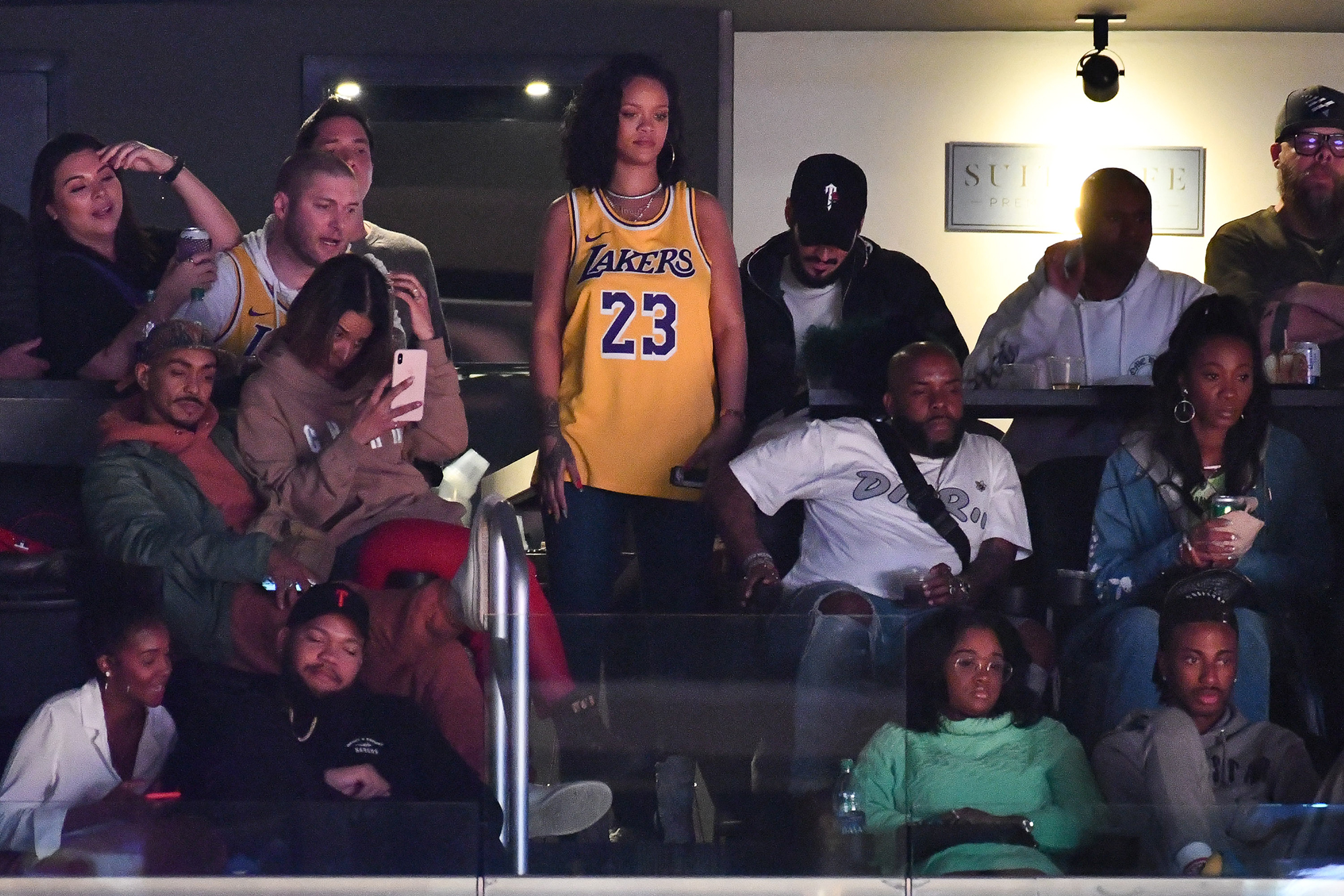 Celebrities At The Los Angeles Lakers Game