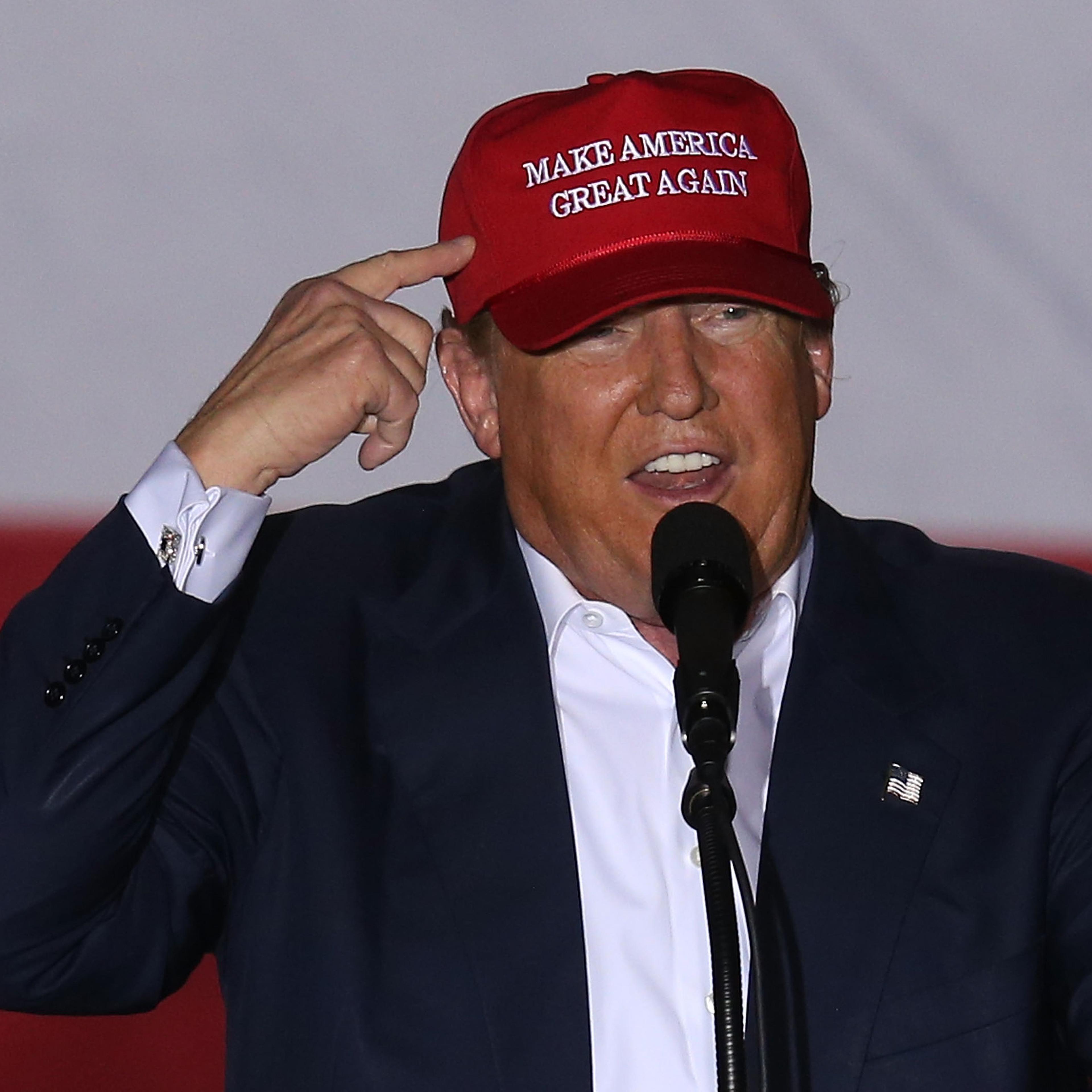 Republican presidential candidate Donald Trump speaks during his campaign rally at the Sunset Cove Amphitheater in Boca Raton, Fla., on March 13, 2016.