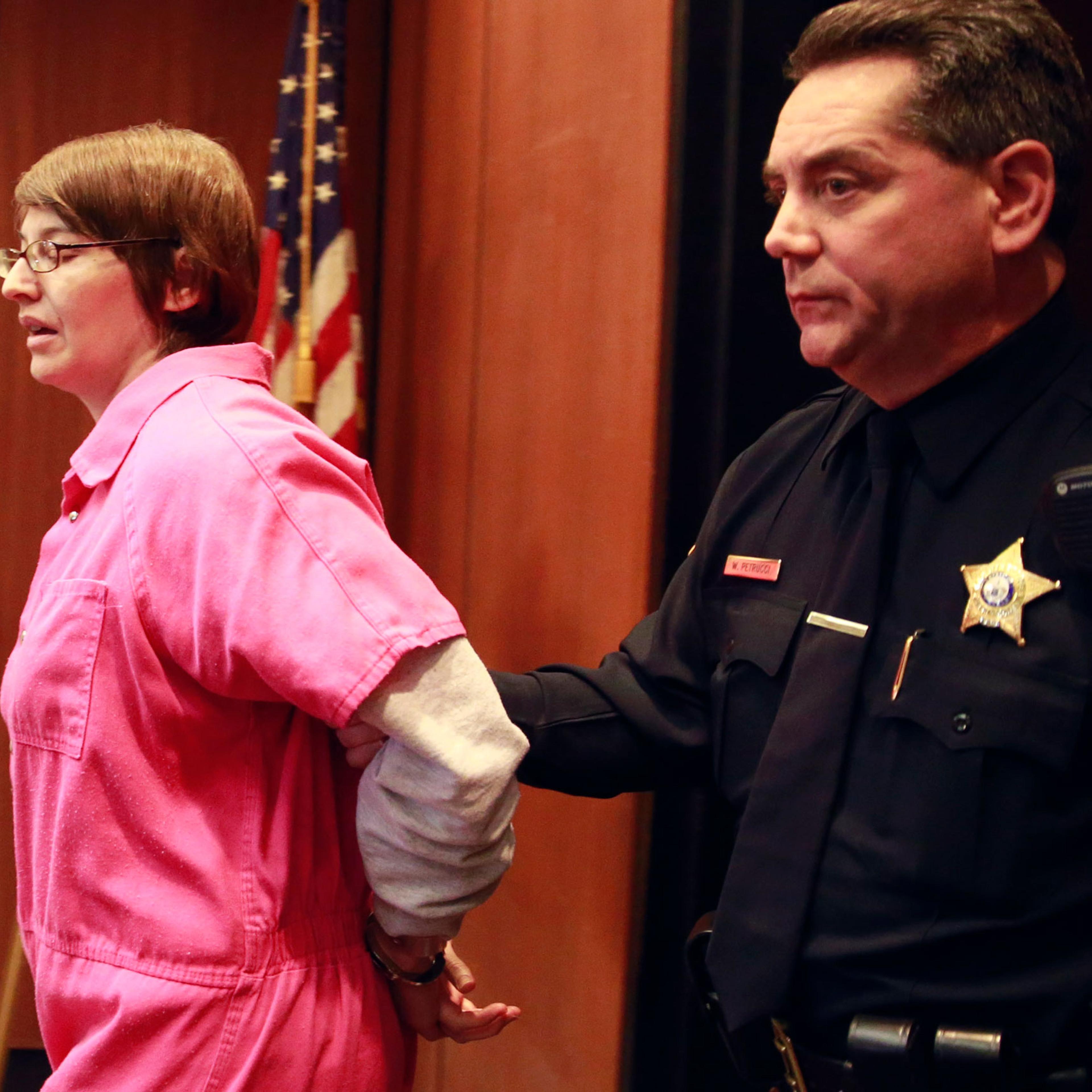 Rutgers University professor Anna Stubblefield, 46, of West Orange, is led in to Superior Court for her sentencing, in Newark, N.J., on Jan. 15, 2016.