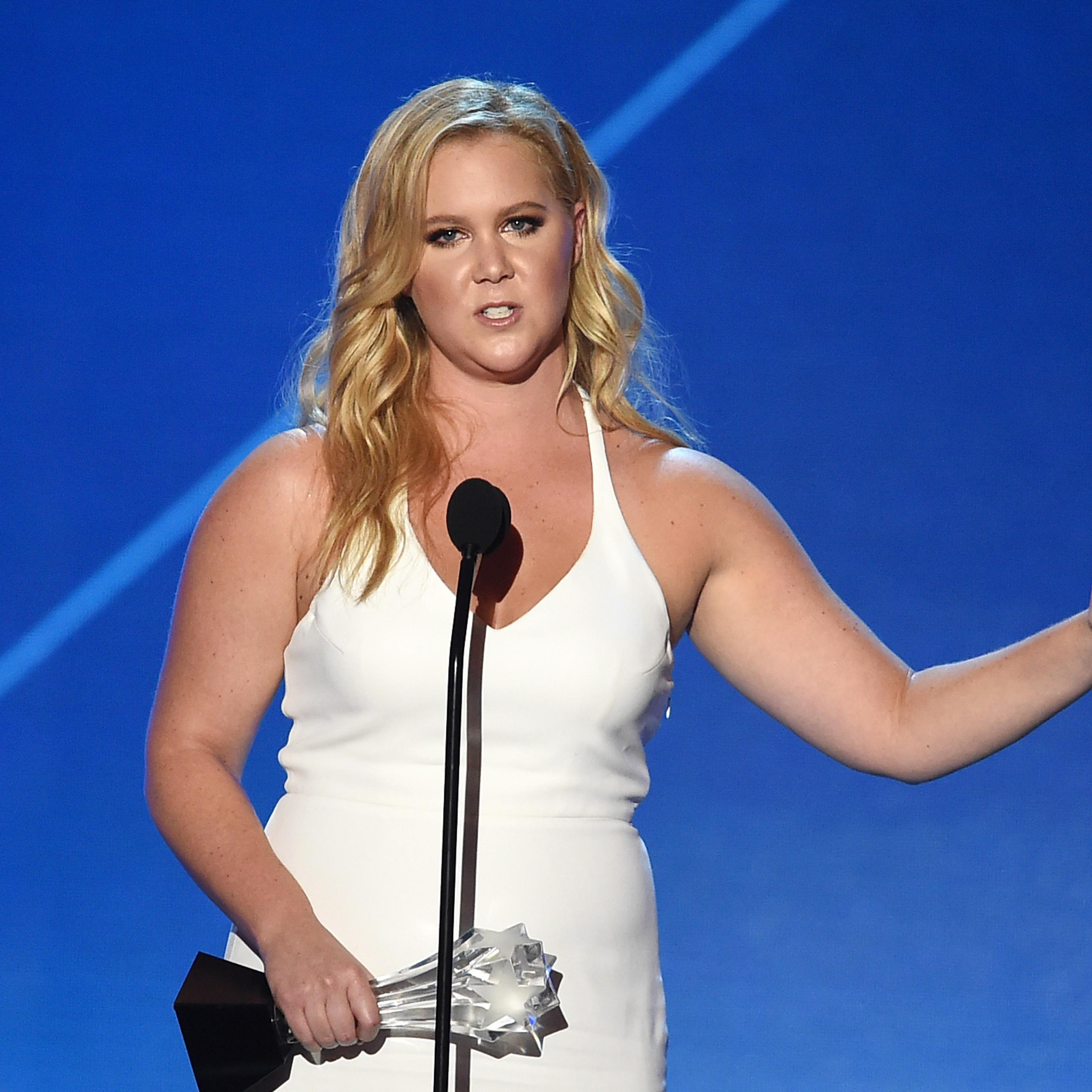 Actress-writer Amy Schumer accepts Critics' Choice MVP Award onstage during the 21st Annual Critics' Choice Awards at Barker Hangar on January 17, 2016 in Santa Monica, California.