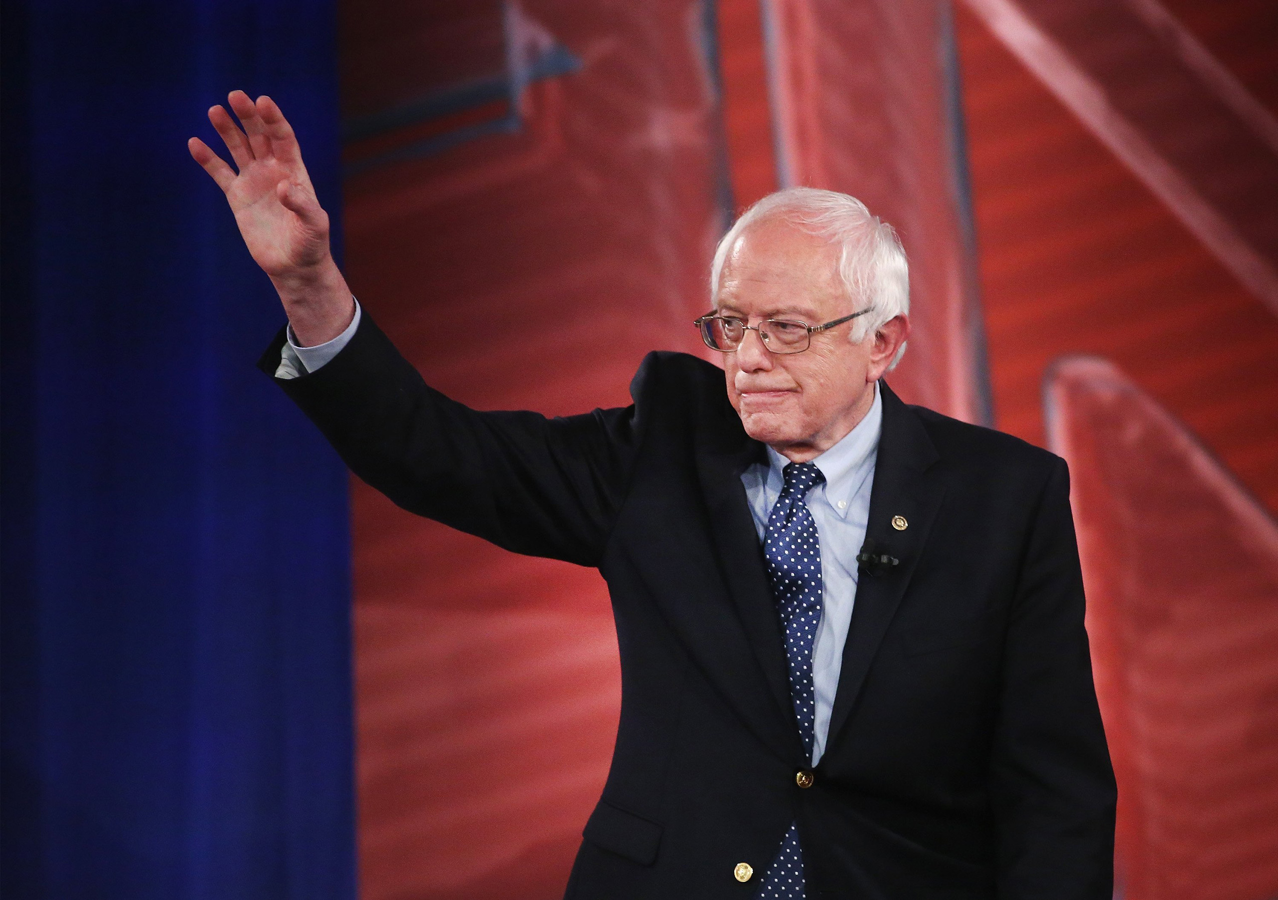 Democratic presidential candidate Sen. Bernie Sanders participates in a town hall hosted by CNN at the University of South Carolina in Columbia, Feb. 23, 2016.