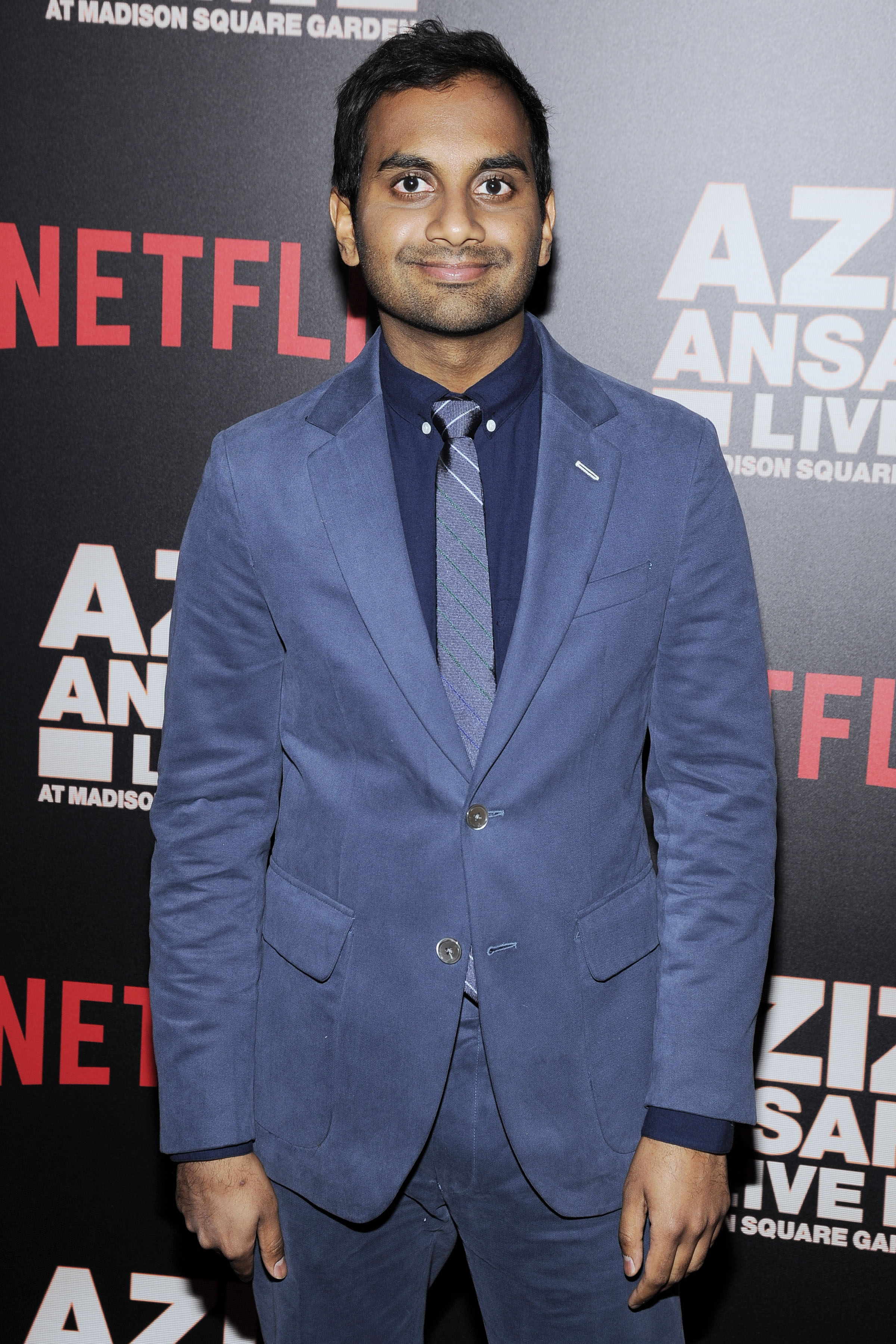 Aziz Ansari at "NETFLIX hosts premiere of Aziz Ansari: Live at Madison Square Garden" in New York City on March 6, 2015.