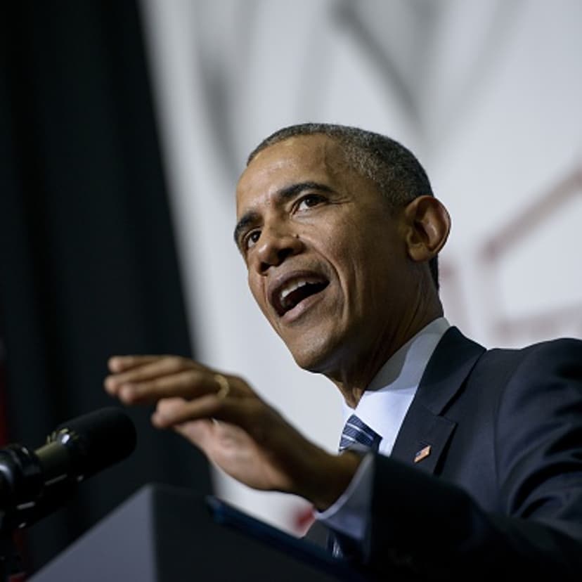 U.S. President Barack Obama speaks during a commencement ceremony at Lake Area Technical Institute in Watertown, S.D. on May 8, 2015.