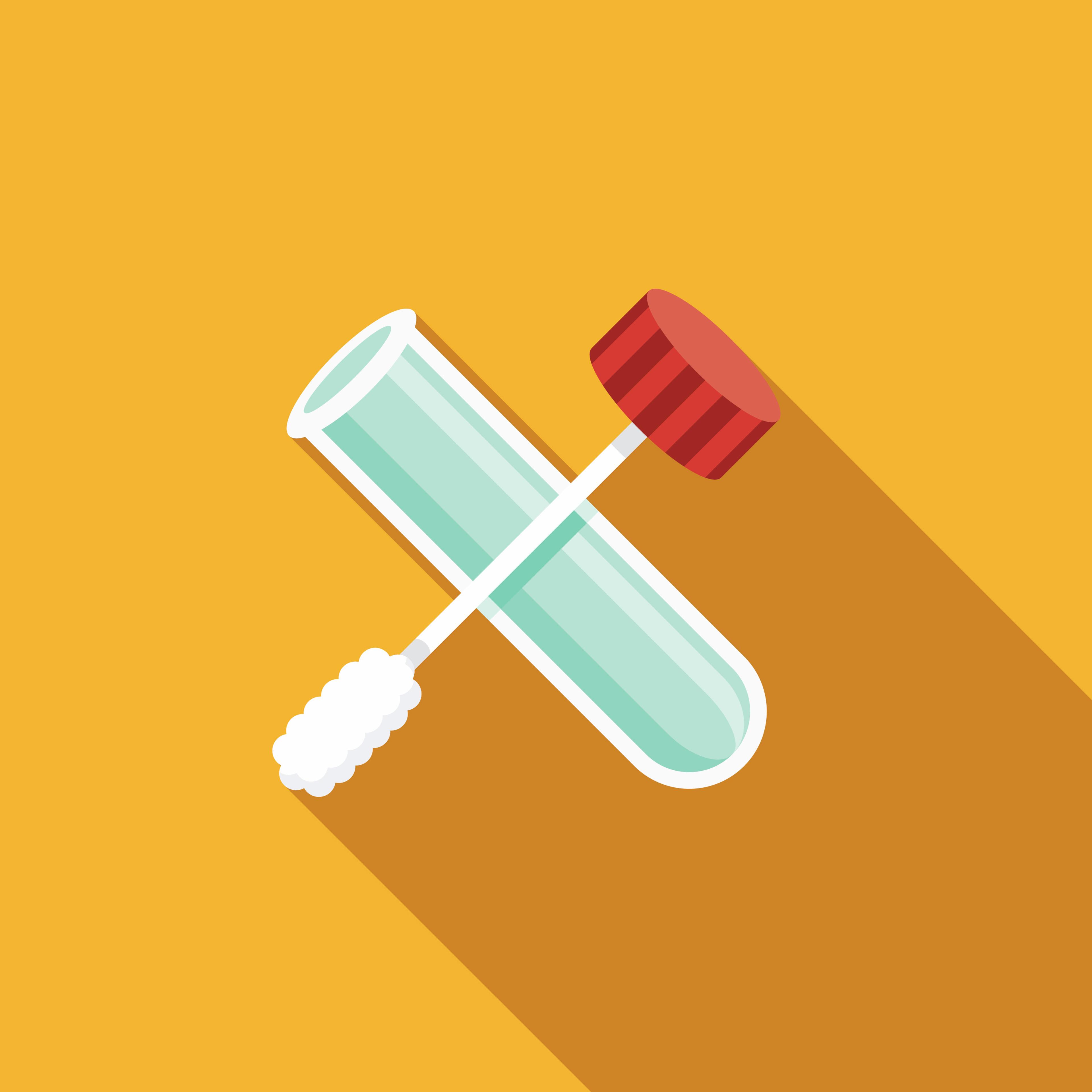 Buccal Swab Flat Design Genetic Testing Icon