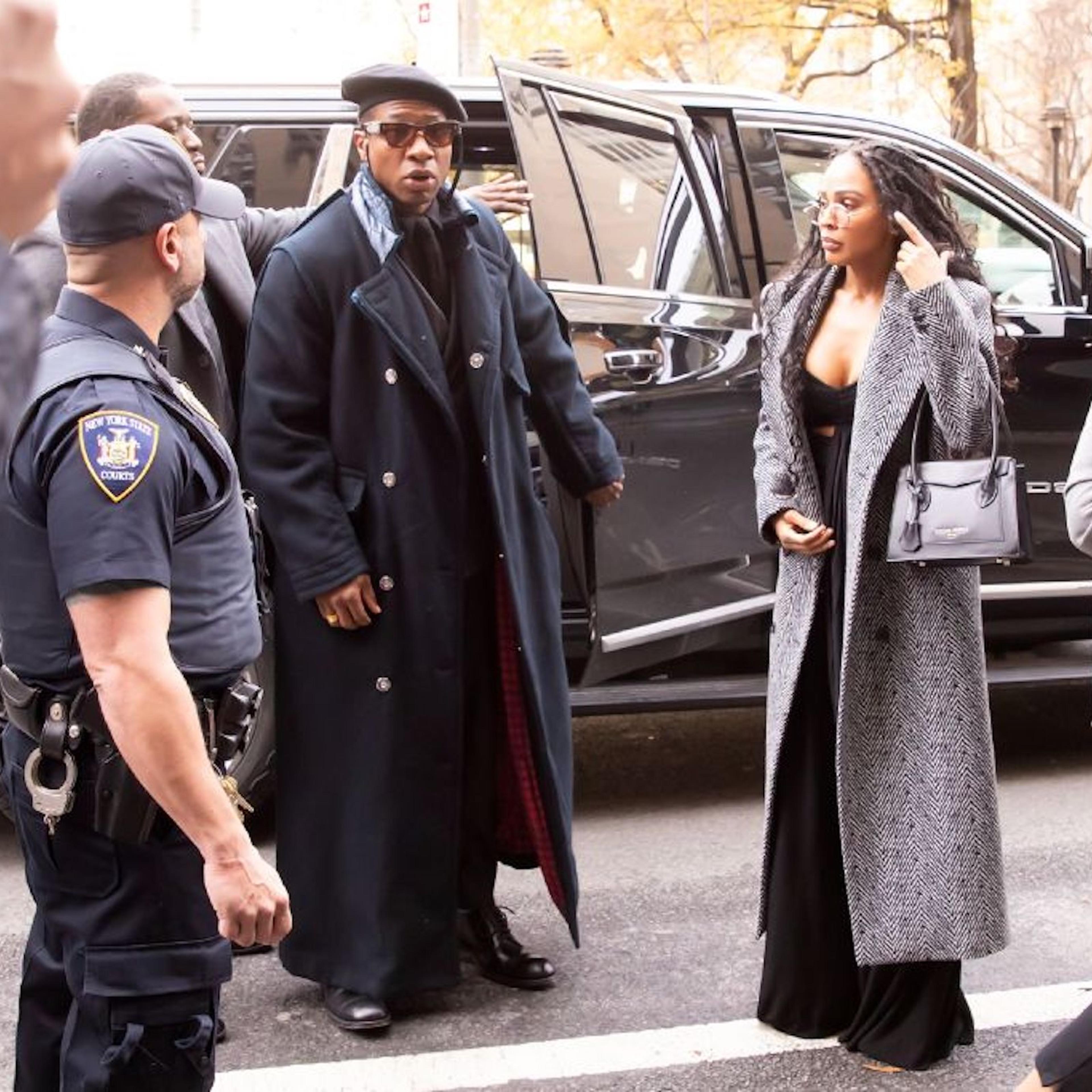 Jonathan Majors and Meagan Good are seen arriving at court on Dec. 4 in New York, New York.