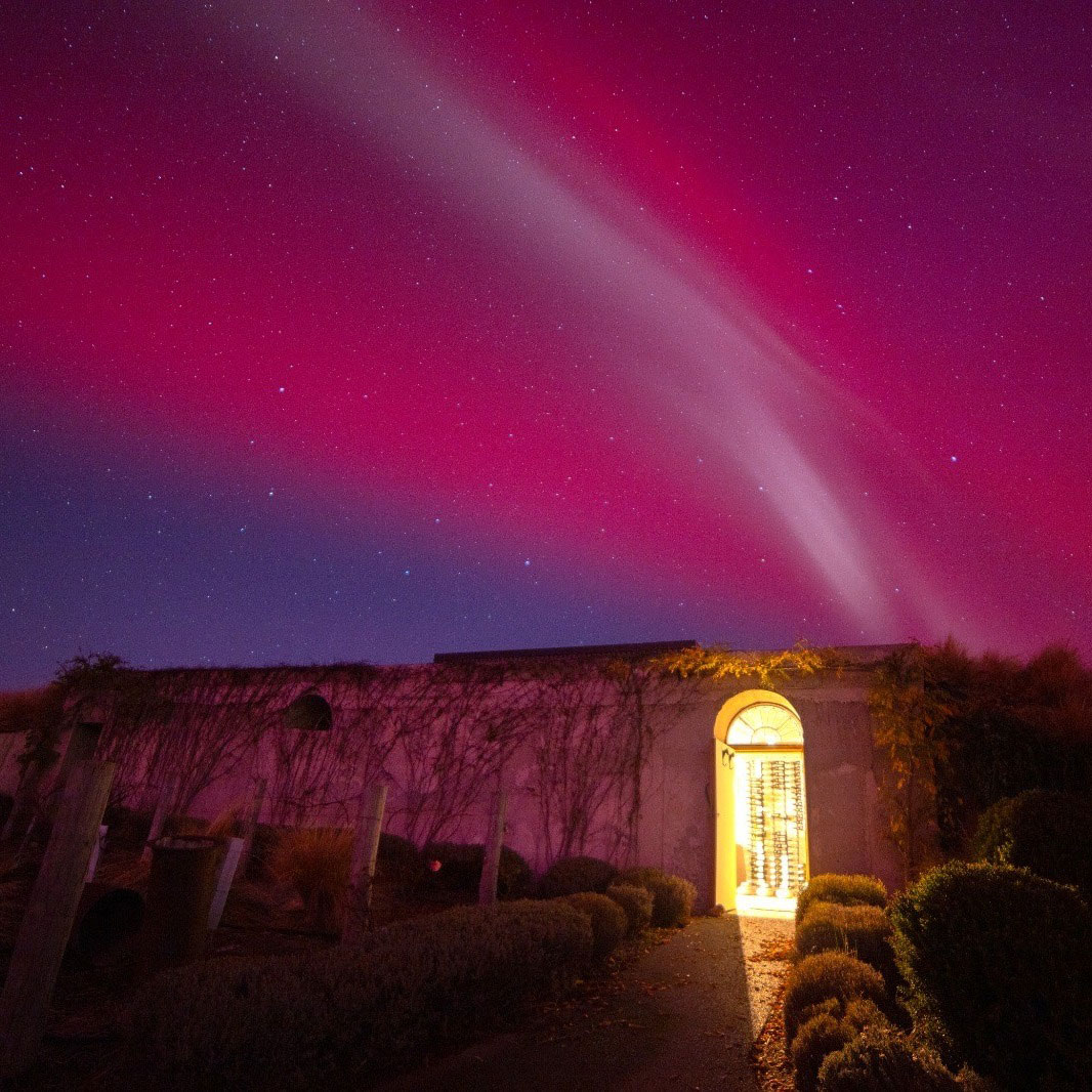 The Northern Lights over Mt. Cook Lakeside Retreat