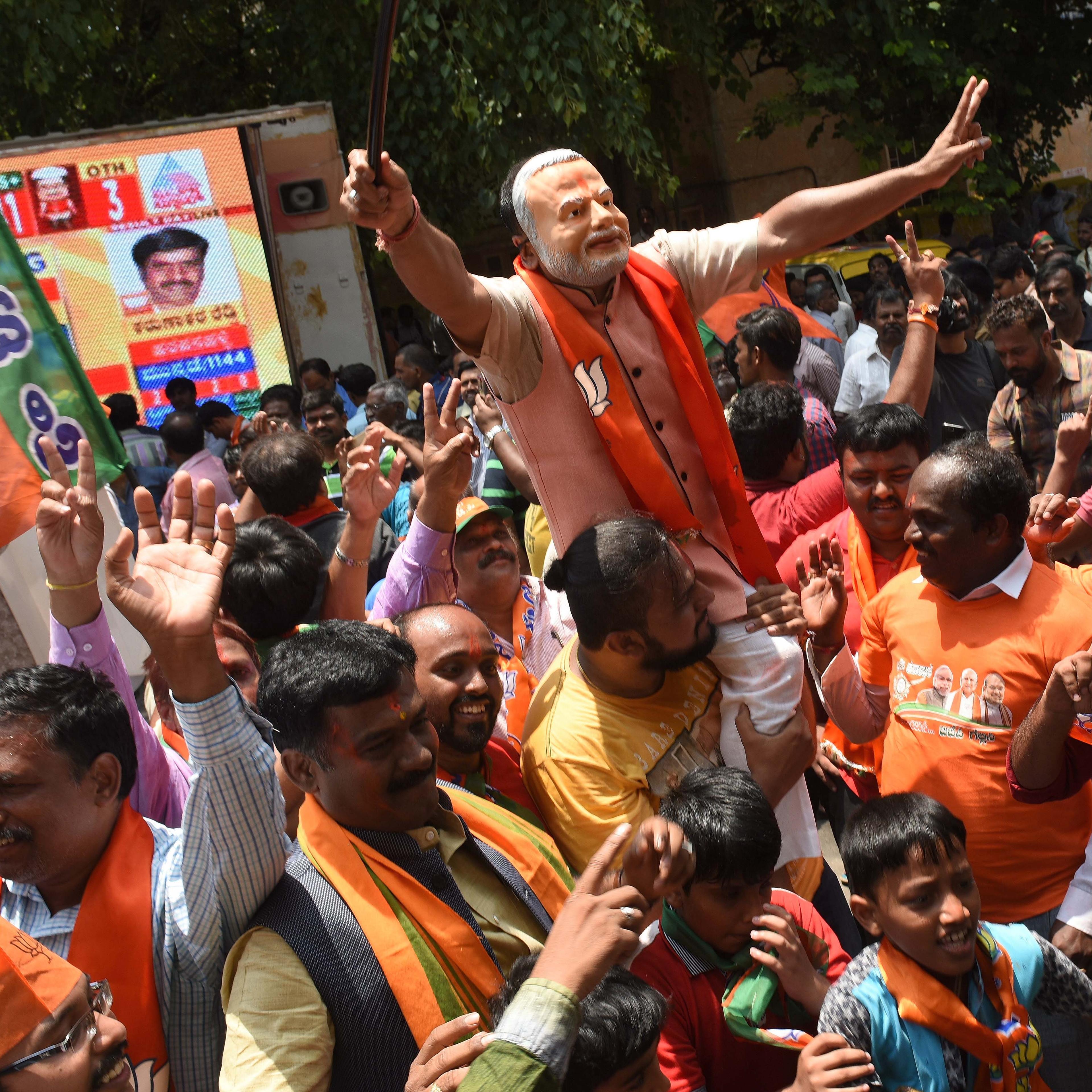 Karnataka Election Result 2018: BJP Workers Celebrate As Trends Show Lead For The Party