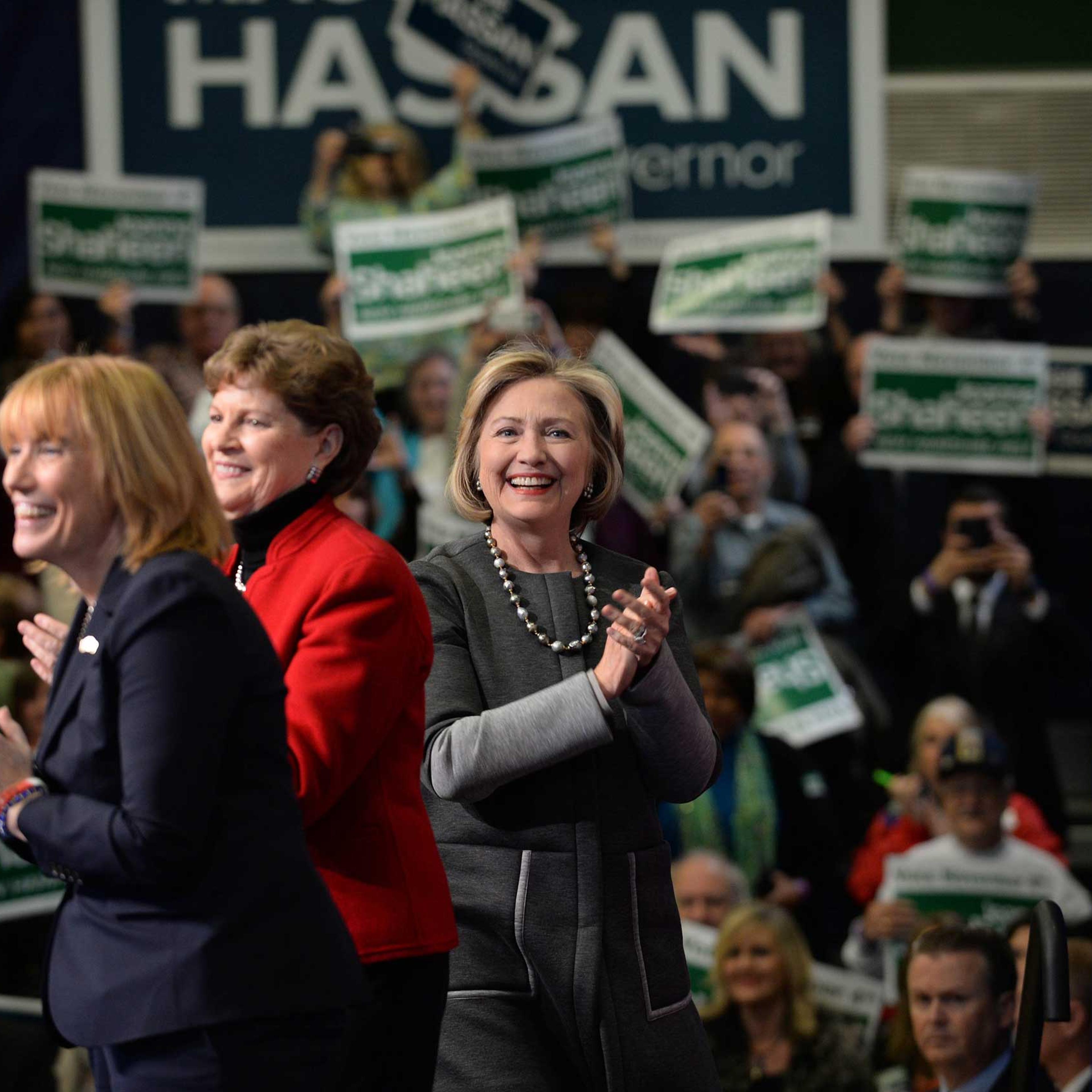 Former U.S. Secretary of State Hillary Clinton Campaigns With Jeanne Shaheen In New Hampshire