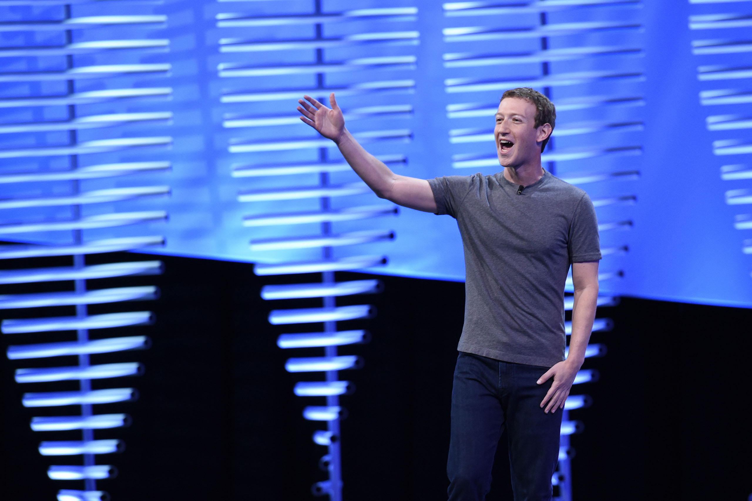Mark Zuckerberg speaks during the Facebook F8 Developers Conference in San Francisco, Calif., April 12, 2016.