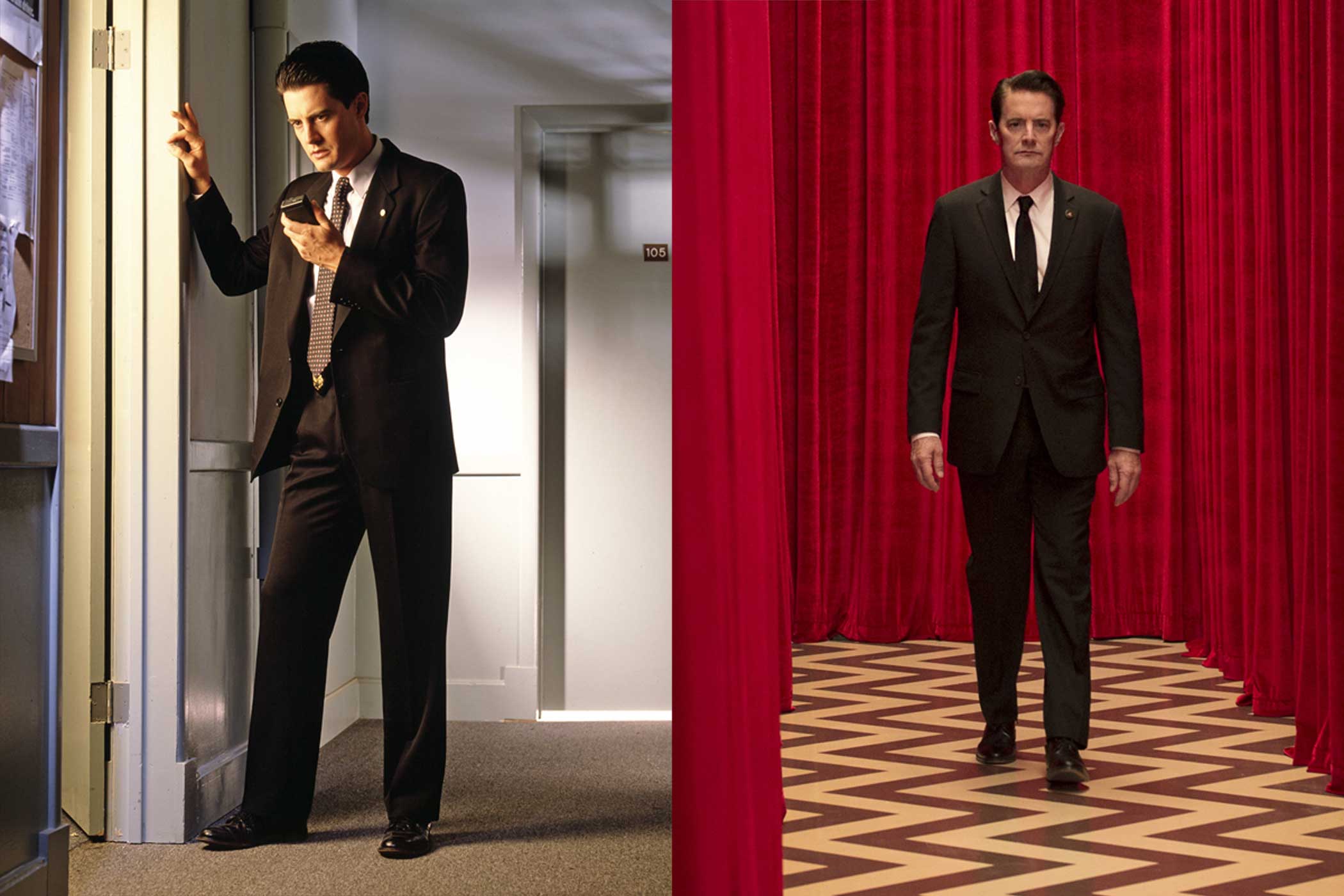 Kyle MacLachlan Twin Peaks in 1990 & 2017.