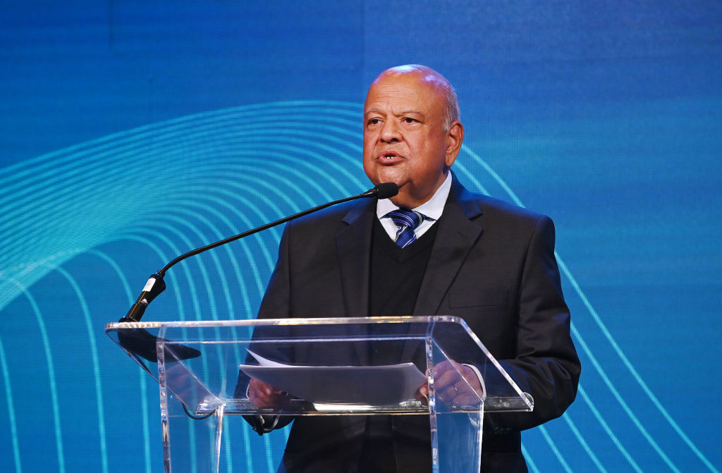 Pravin Gordhan speaks at the China-South Africa New Energy Investment And Co-operation Conference in Johannesburg, South Africa, on June 13, 2023.