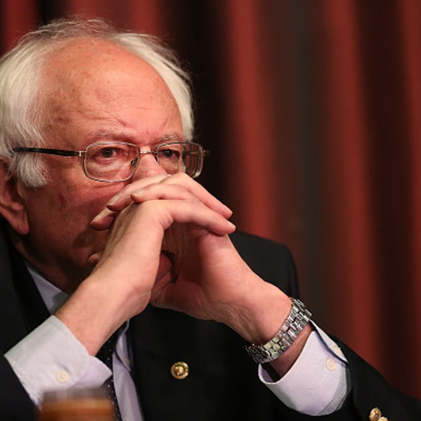 Democratic presidential candidate Sen. Bernie Sanders pauses before addressing the 25th annual National Action Network convention on April 14, 2016 in New York City.