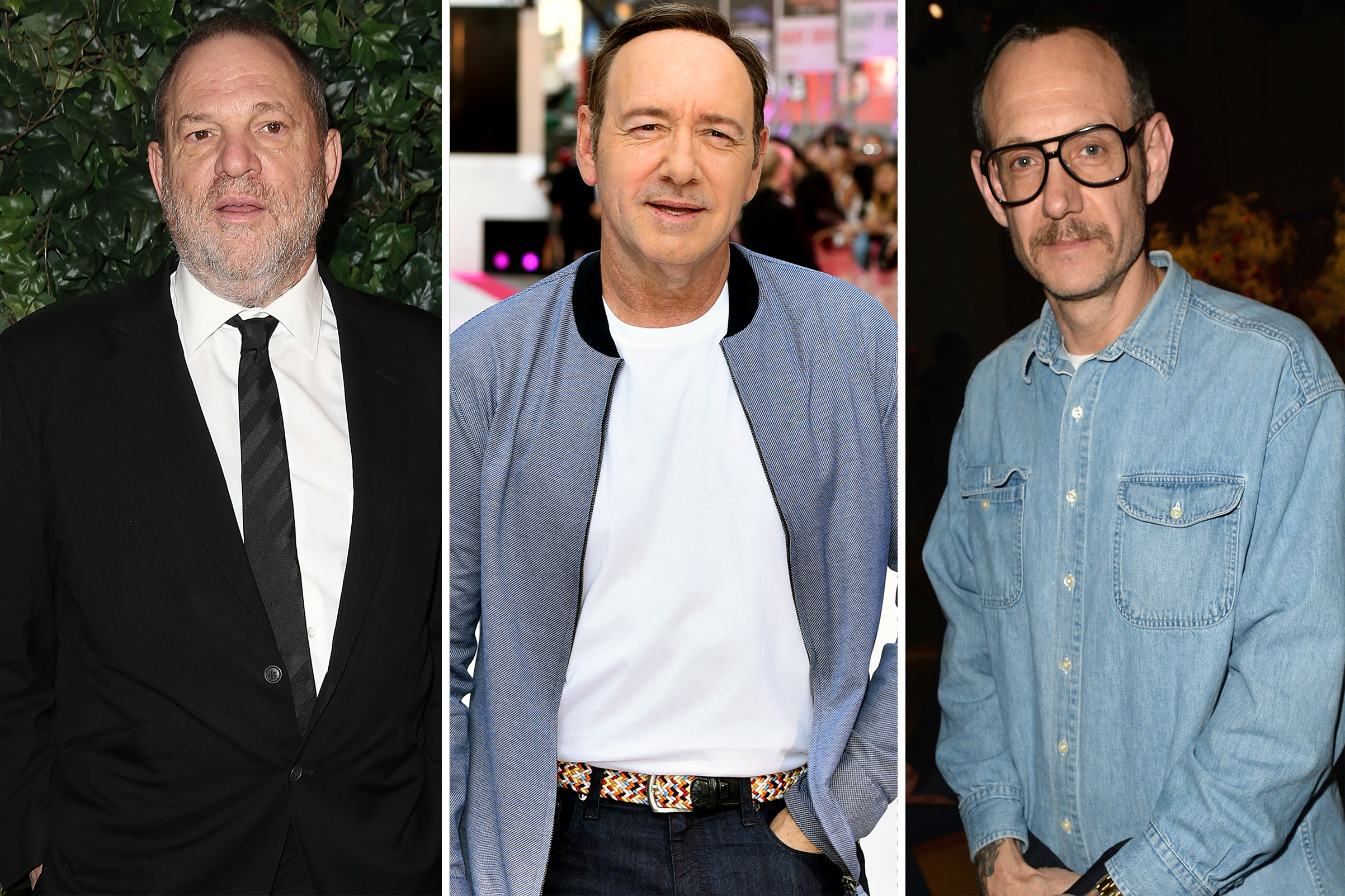 From left: Harvey Weinstein, Kevin Spacey and Terry Richardson