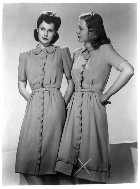 "All dresses shall consist only of cloth sufficient for the body basic and the trimming allowance. The trimming allowance for non-transparent materials shall be limited to 700 square inches for all sizes, in excess of that required for the basic," reads WPB (War Production Board) order L-85 as amended