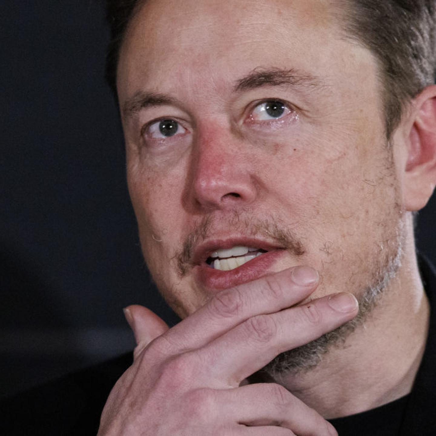 Elon Musk, chief executive officer of Tesla Inc., during a fireside discussion on artificial intelligence risks with Rishi Sunak, UK prime minister, in London, U.K., on Thursday, Nov. 2, 2023.