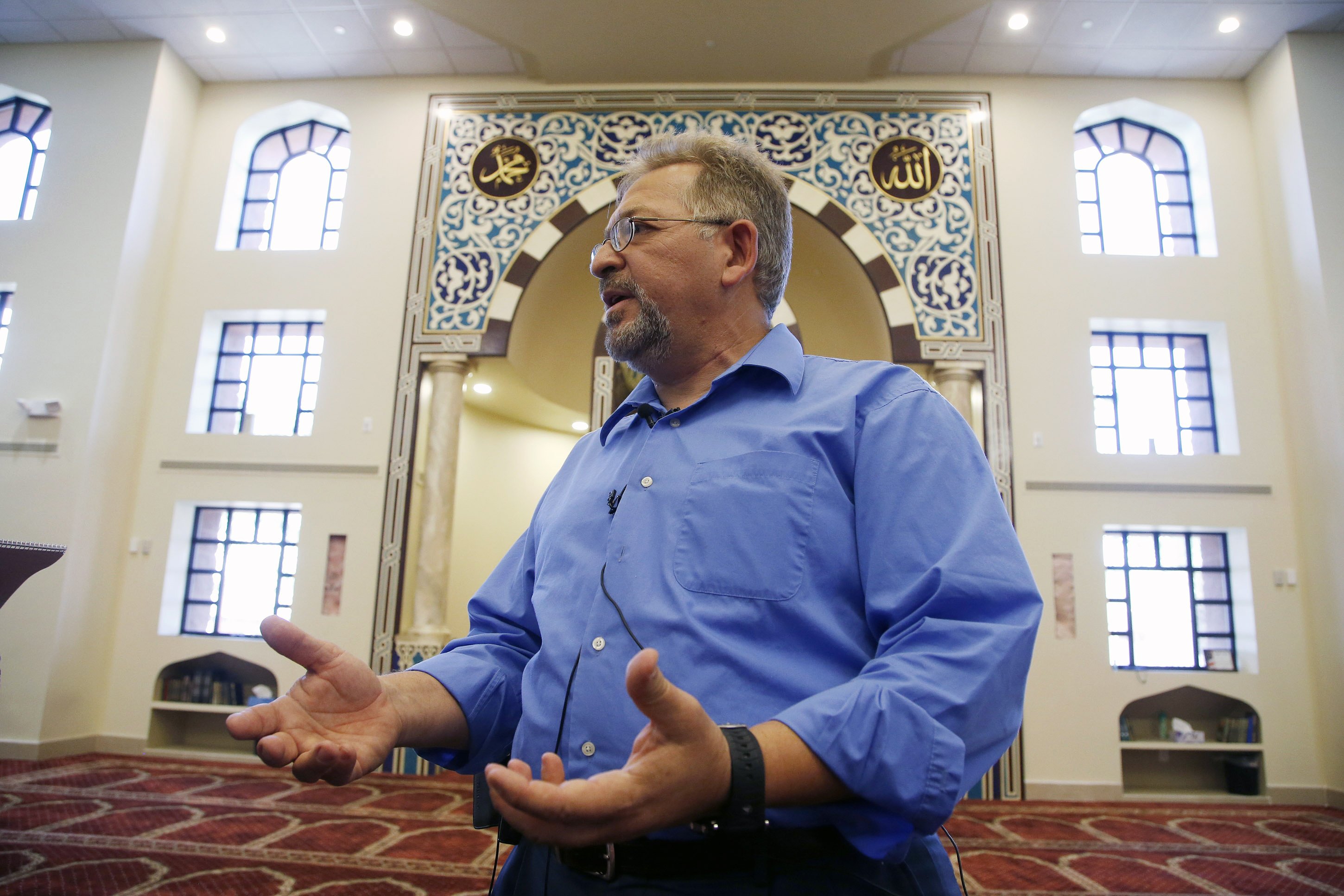 Usama Shami, the president of the Islamic Community Center of Phoenix, speaks at the mosque on May 4, 2015, in Phoenix.