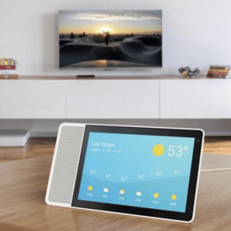 The Lenovo Smart Display, which runs on the Google Assistant